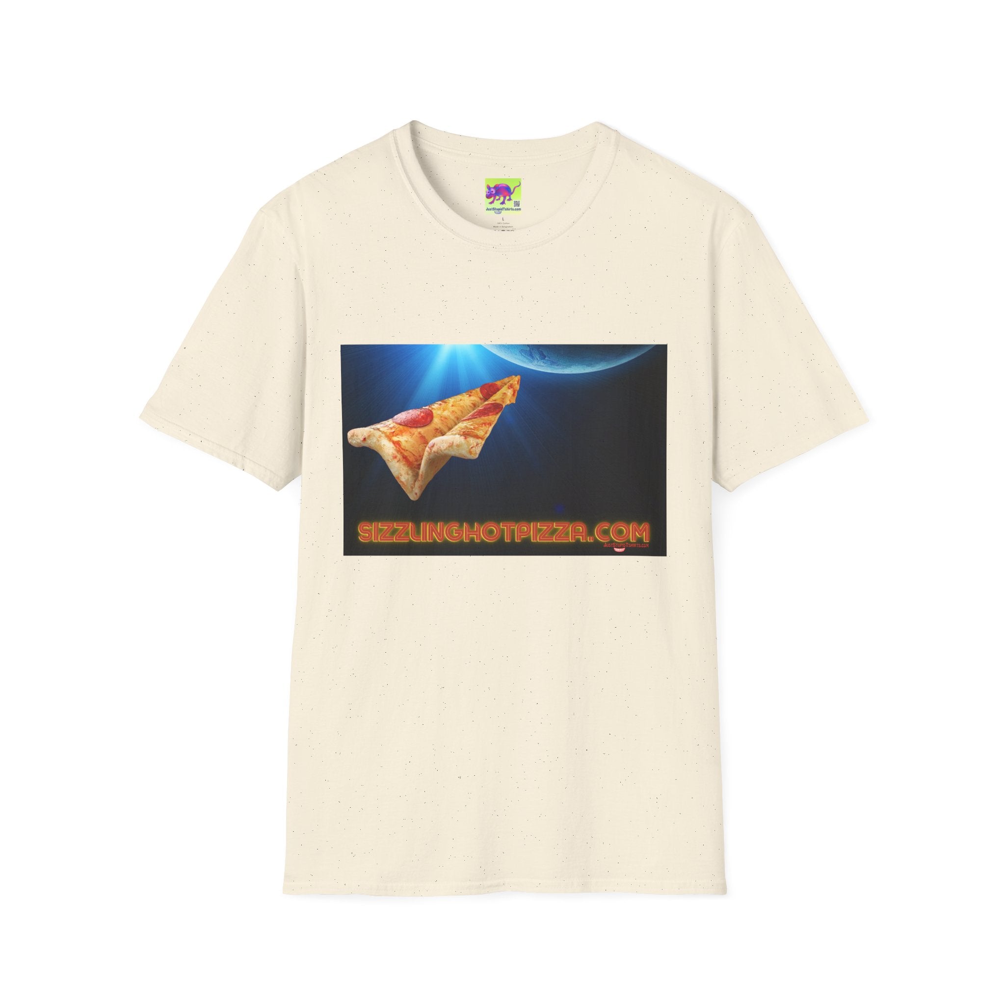 Pizza Rocket T-Shirt — Retro Space Slice Graphic Tee Sizzling Hot Pizza on the fly