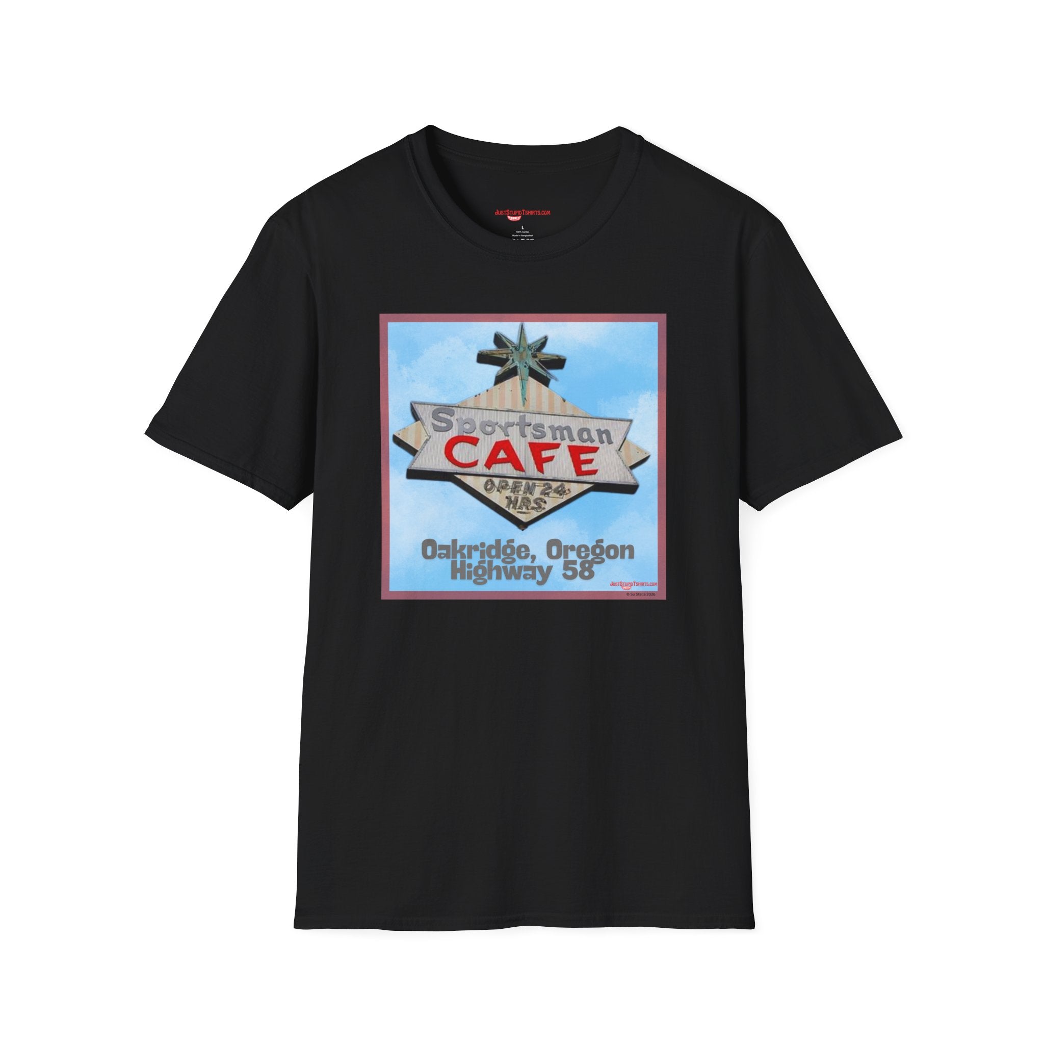 Sportsman Cafe T-Shirt — Oakridge, Oregon Highway 58 Retro Style Vintage