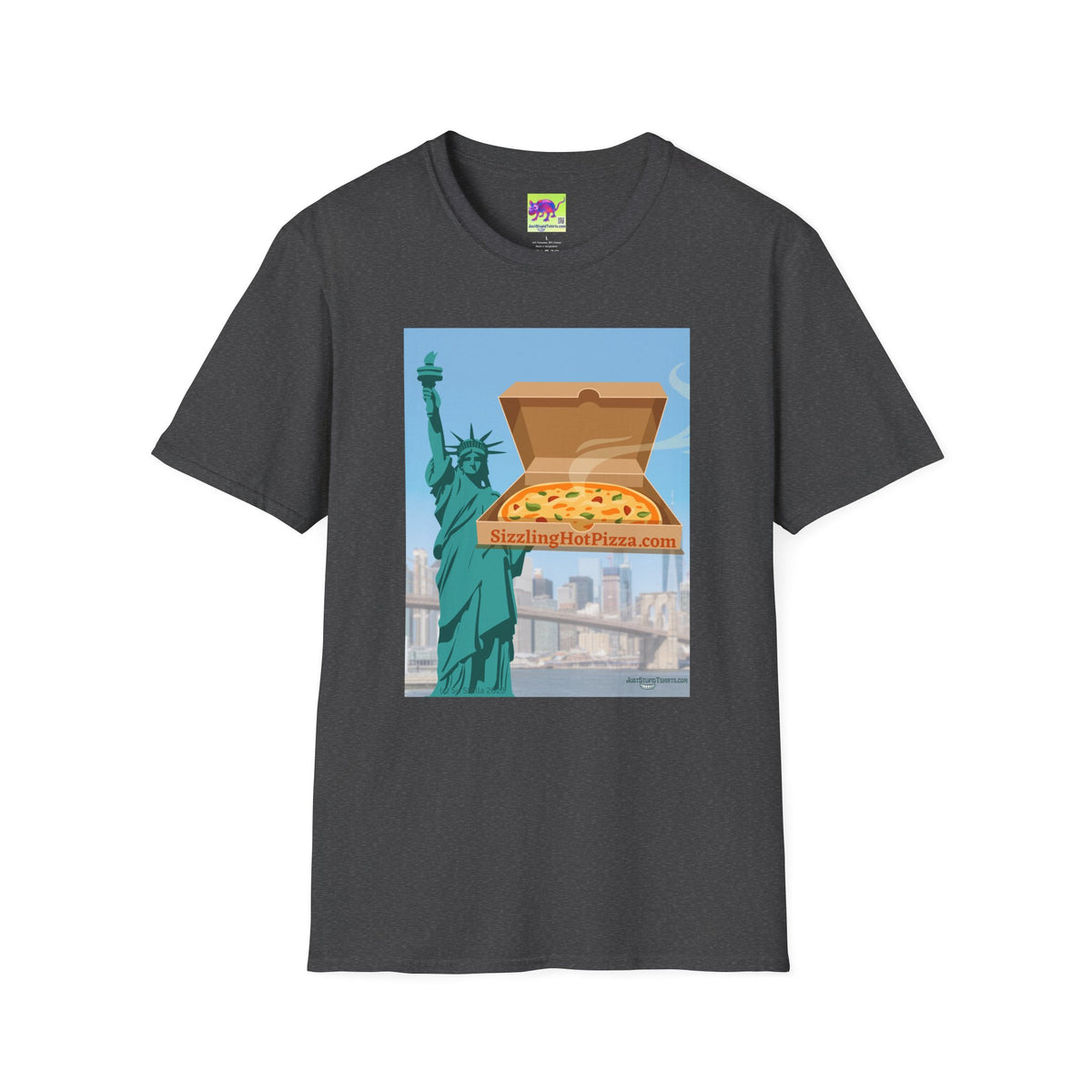 New York Pizza T-Shirt — Statue of Liberty Pizza Box Graphic Tee