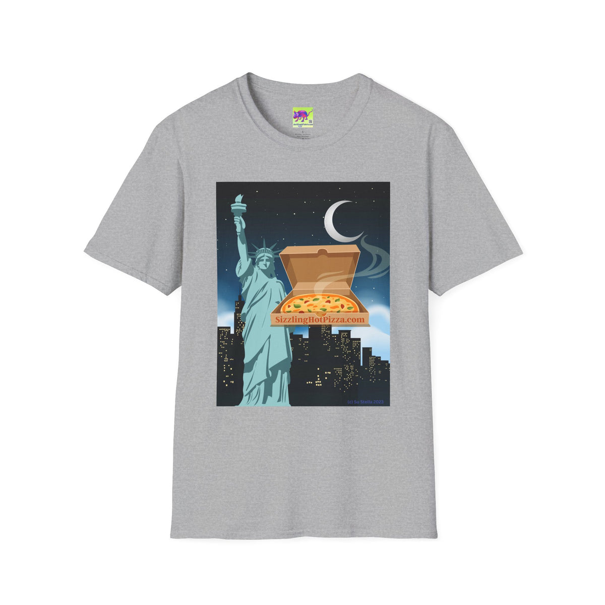 Pizza Night in NYC T-Shirt — Statue of Liberty City Slice Tee