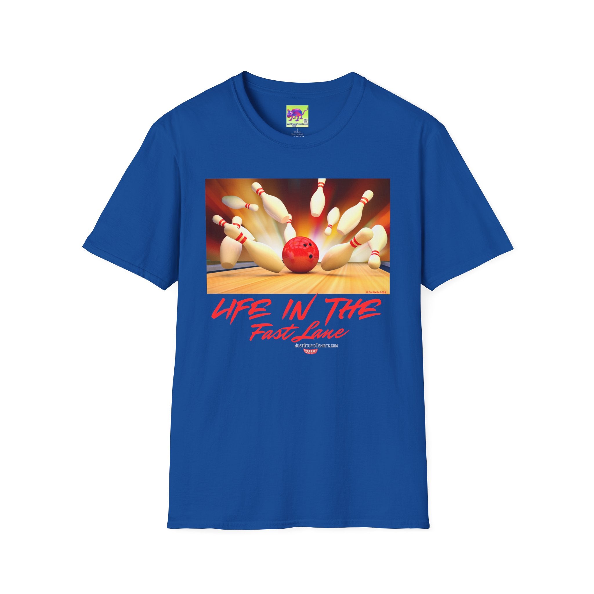 "Life in the Fast Lane" Casual Tee for Bowlers - Bowling Strike Graphic T-Shirt — Bowling Team Shirts