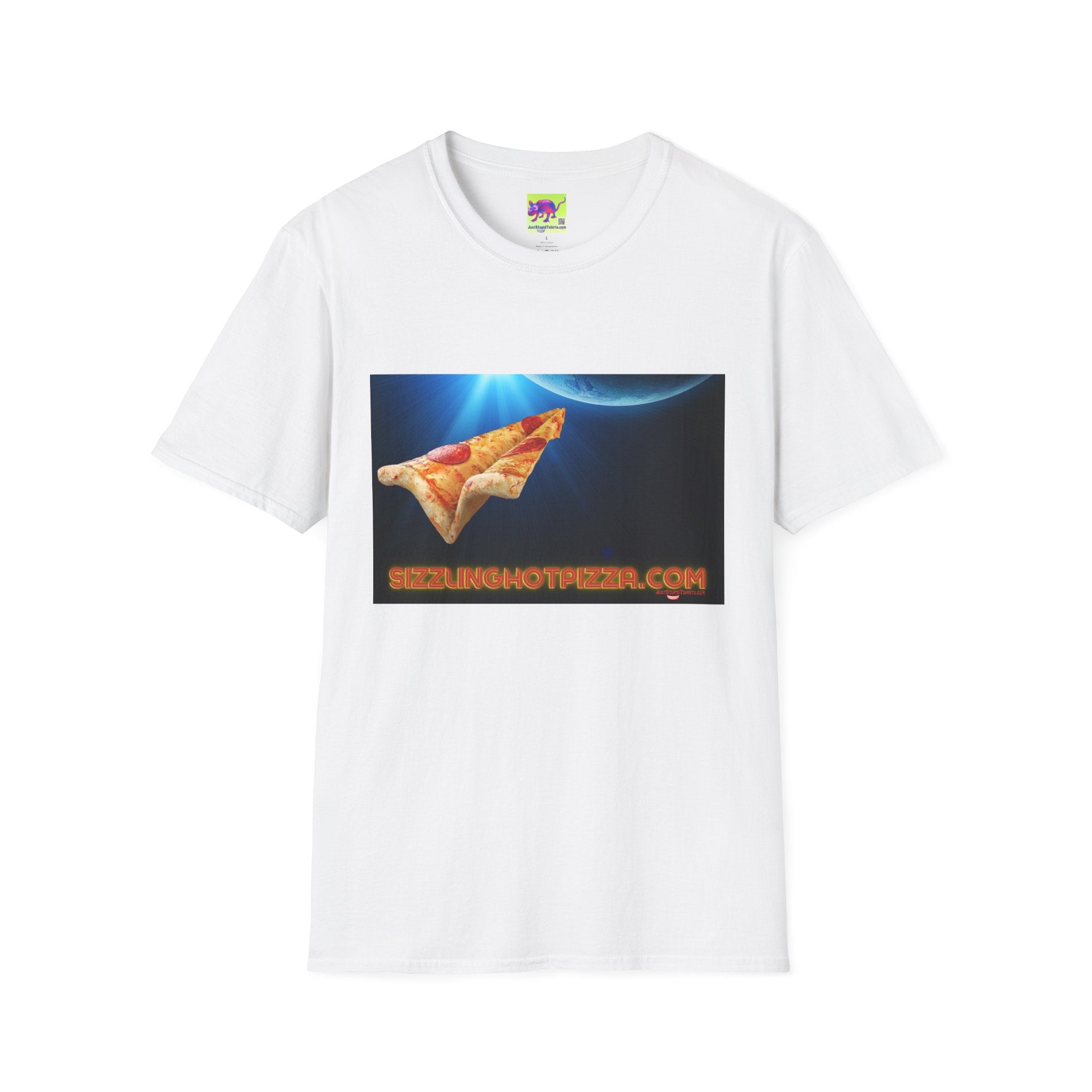 Pizza Rocket T-Shirt — Retro Space Slice Graphic Tee Sizzling Hot Pizza on the fly