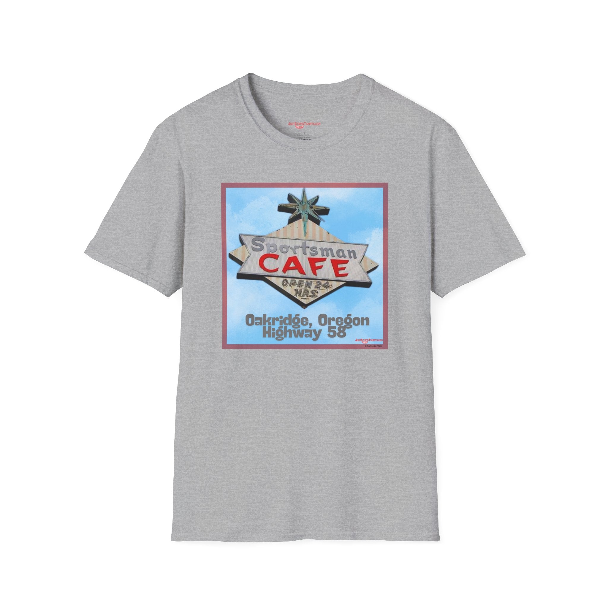 Sportsman Cafe T-Shirt — Oakridge, Oregon Highway 58 Retro Style Vintage