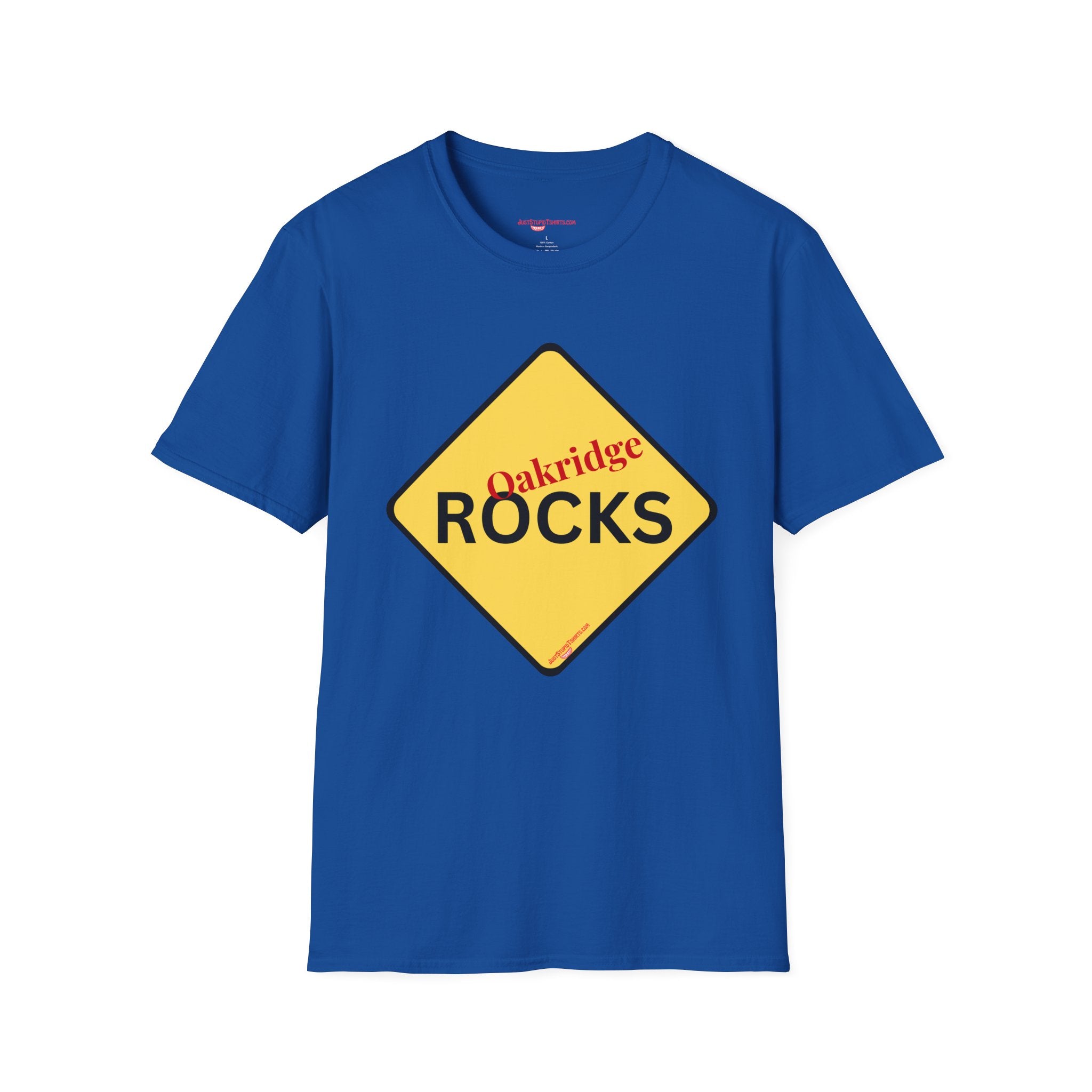 Oakridge Rocks T-Shirt — Yellow Road Sign Graphic Tee
