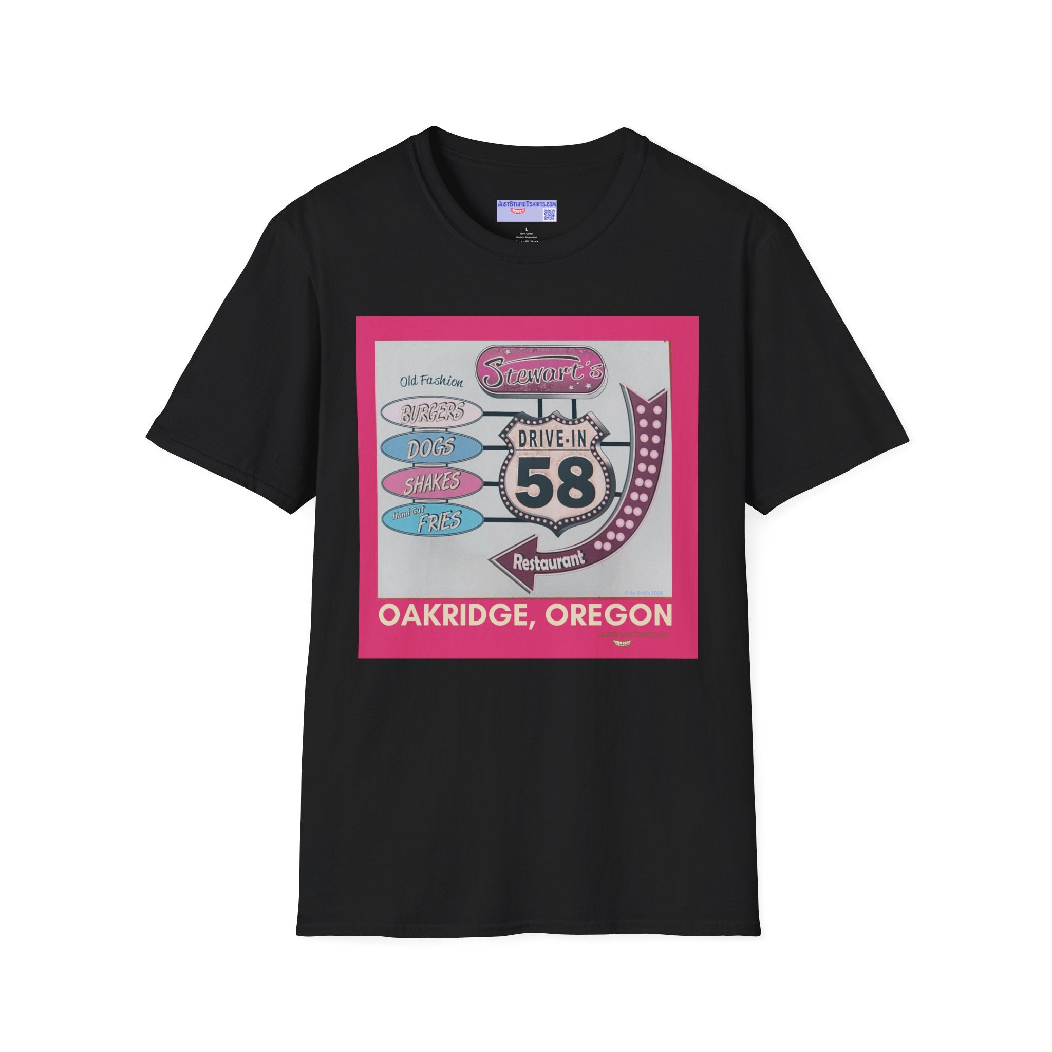 Stewart's 58 a Classic Drive-In Highway 58 series T-Shirt — Oakridge, Oregon Retro Diner Graphic Tee- Oregon Tourist