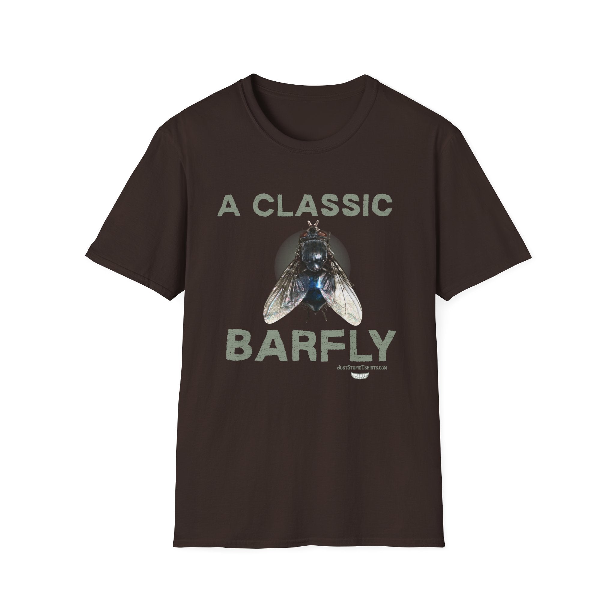 A Classic Barfly T-Shirt — Vintage Fly Graphic Tee for Bartenders & Nightlife Lovers and Your Friends, Grads, Drunks