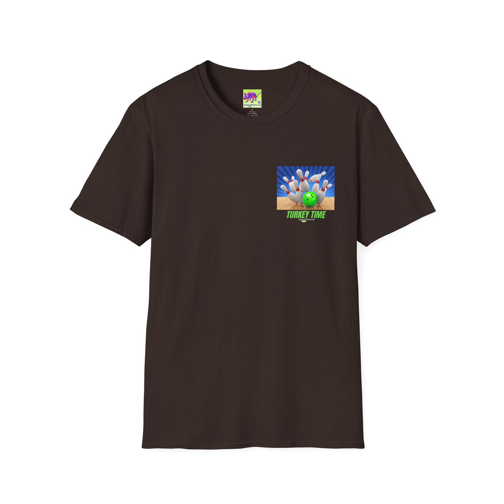 Turkey Time Bowling T-Shirt - 2 sided- Bowling Night- League Shirt- Bowlers  gift