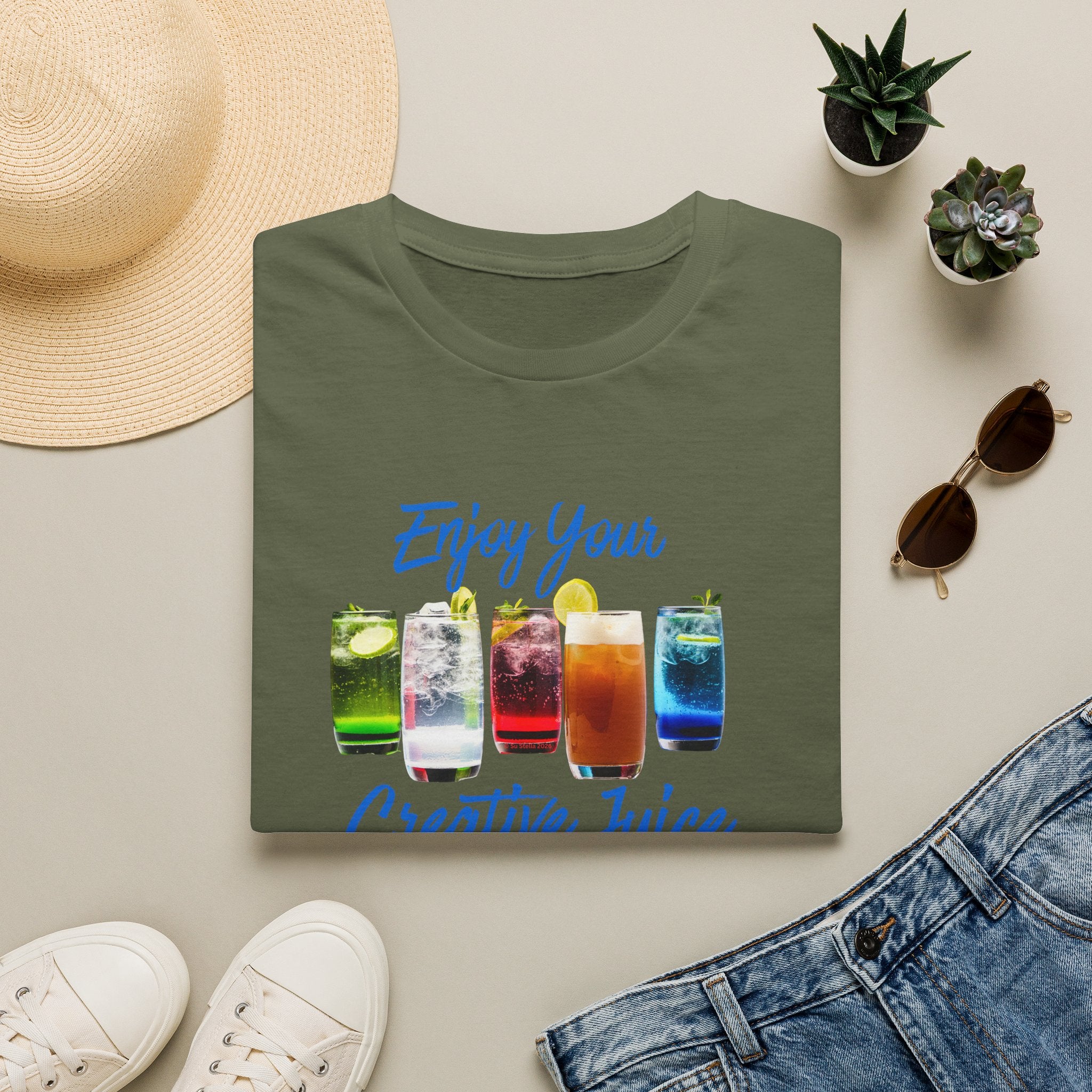 Enjoy Your Creative Juice- Celebrate your creativity -Unisex Soft style T-Shirt art, grads, moms, daughters love this shirt