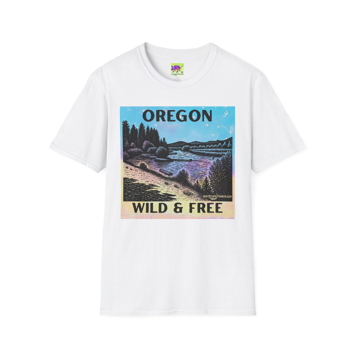 Oregon Wild & Free Scenic T-Shirt — Harris Beach, Oregon Vintage River Landscape Tee