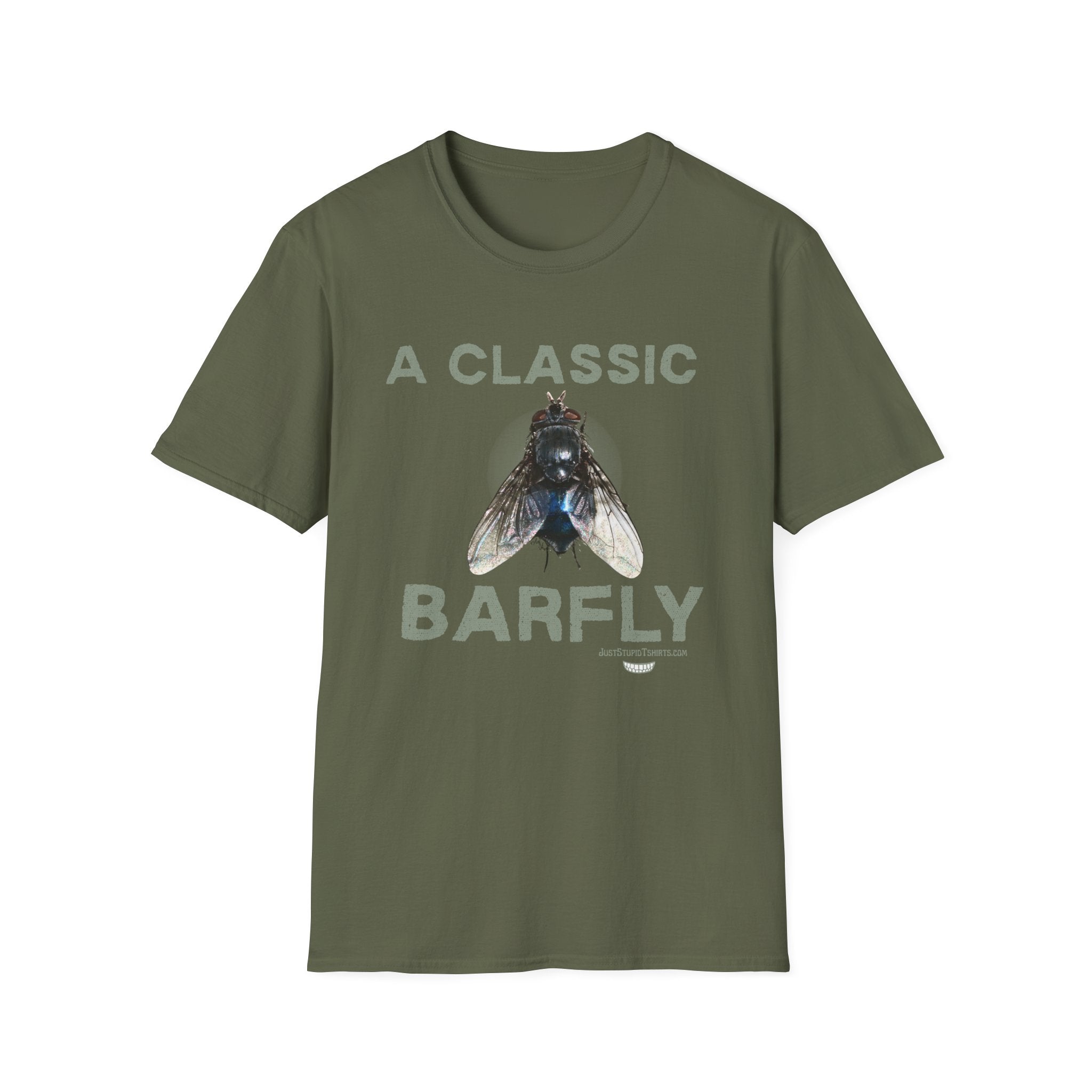 A Classic Barfly T-Shirt — Vintage Fly Graphic Tee for Bartenders & Nightlife Lovers and Your Friends, Grads, Drunks
