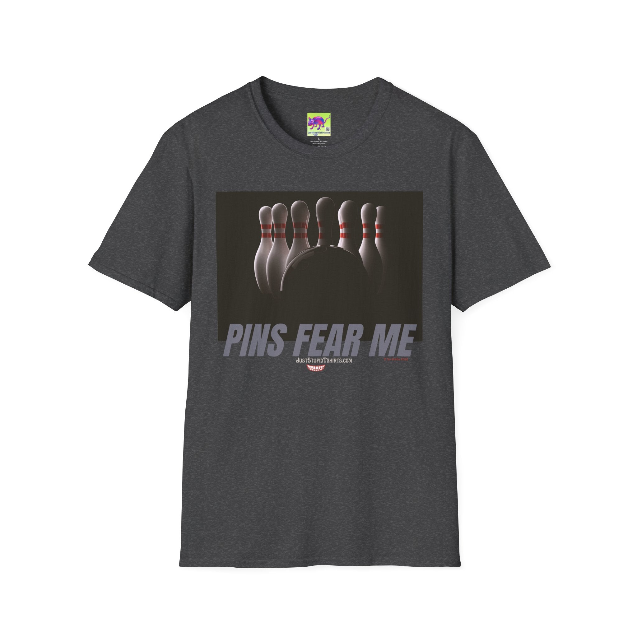 'Pins Fear Me' -Graphic Tee for Bowlers & Sports Fans, Bowling T-Shirt —
