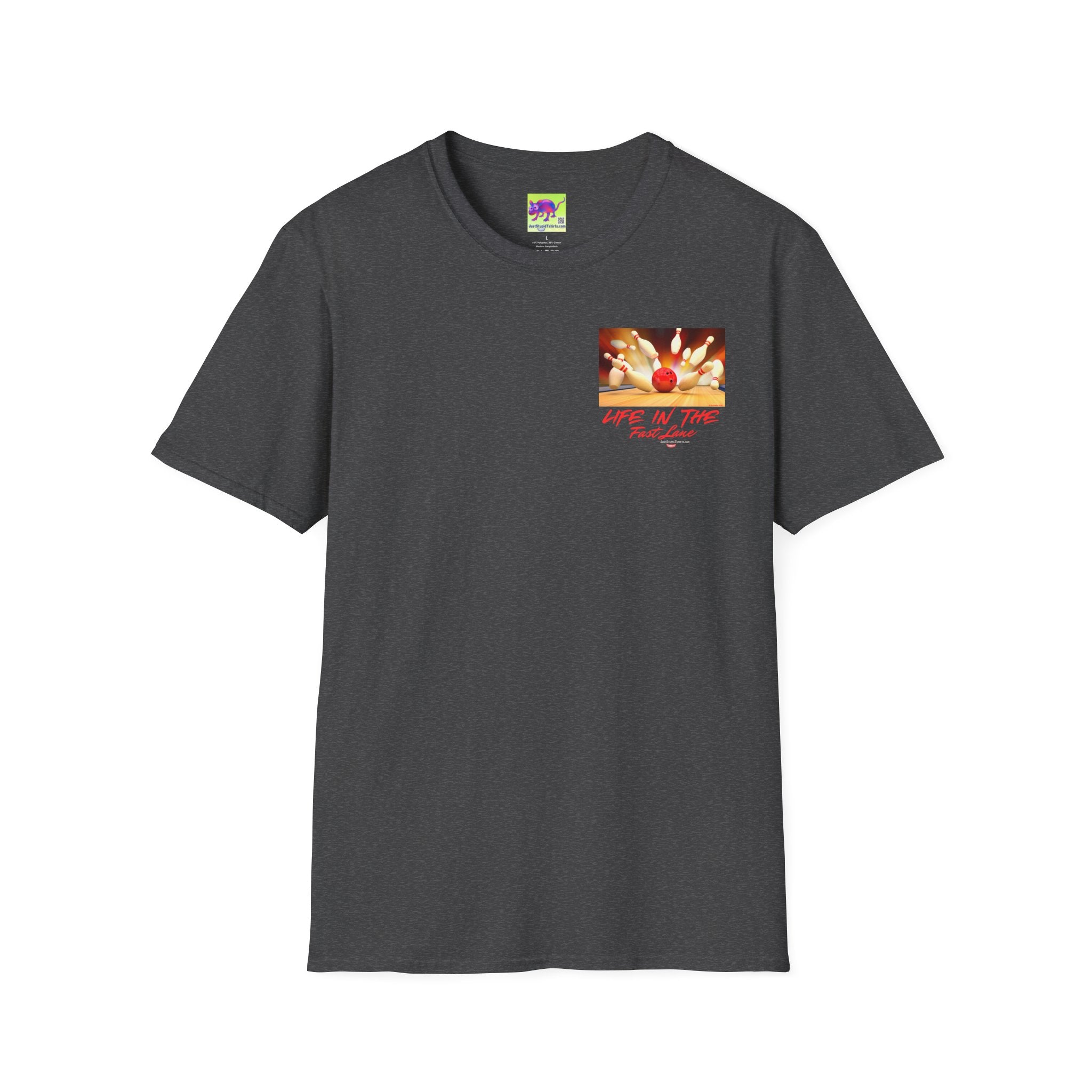 'Life in the Fast Lane' Bowling Graphic Tee- 2 sided Bowling Shirt- League Night shirt