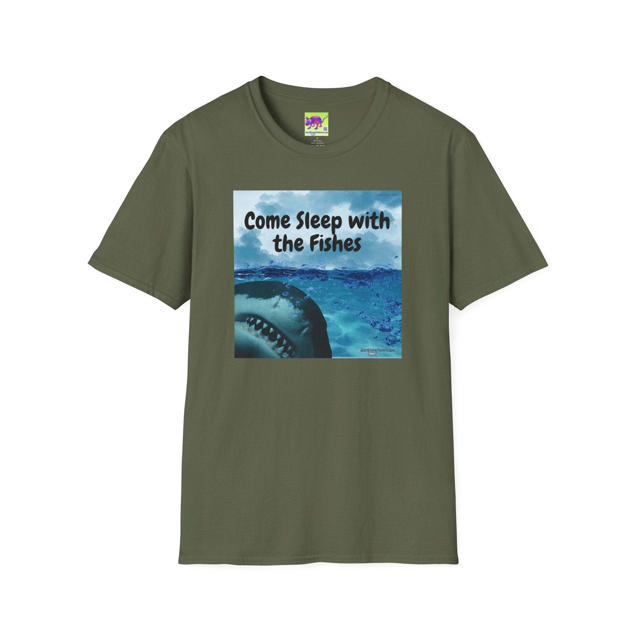 "Come Sleep With The Fishes" T-Shirt — Shark Ocean Graphic Tee-