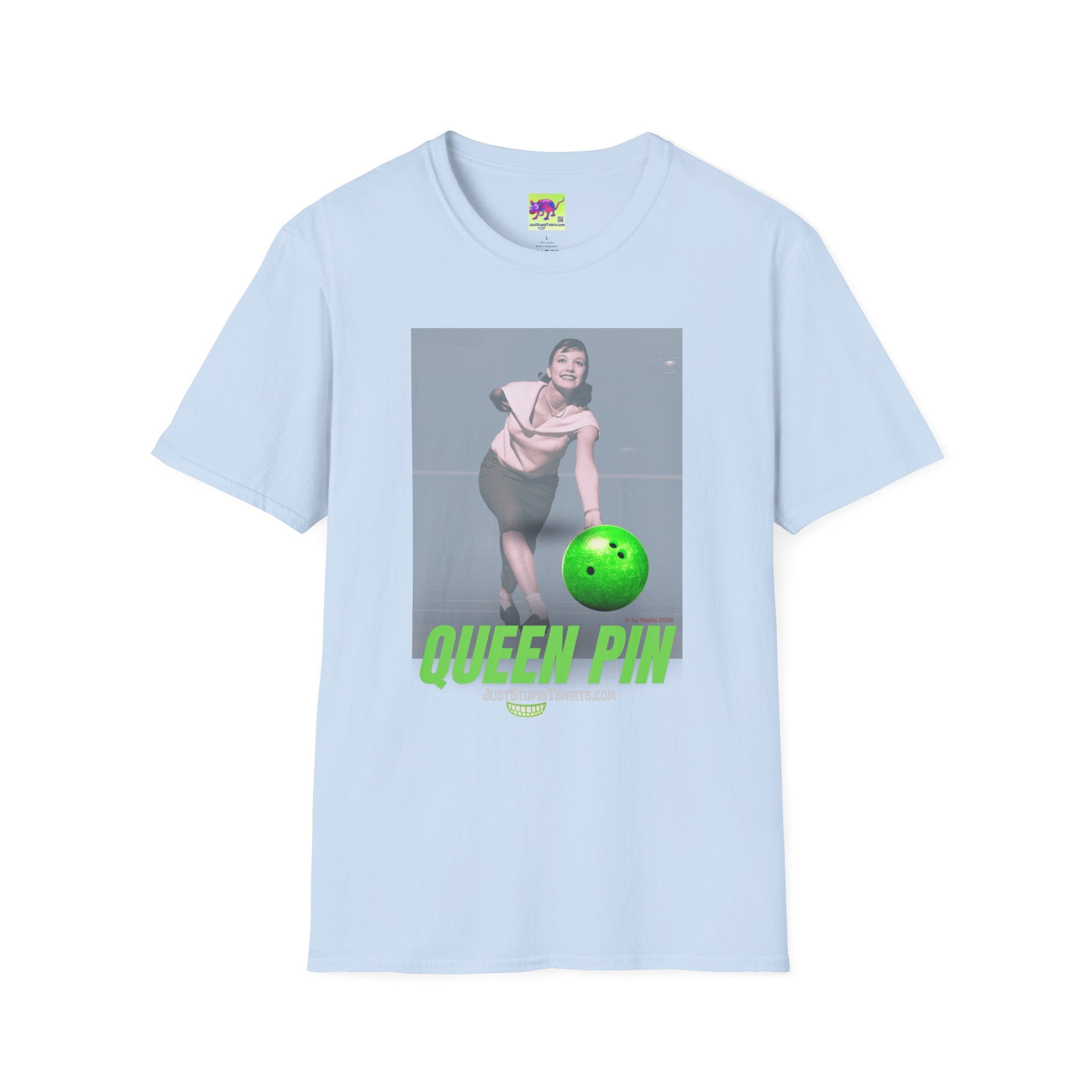Queen Pin Bowling T‑Shirt-bowler- girl bowlers- lady bowler- bowler gift
