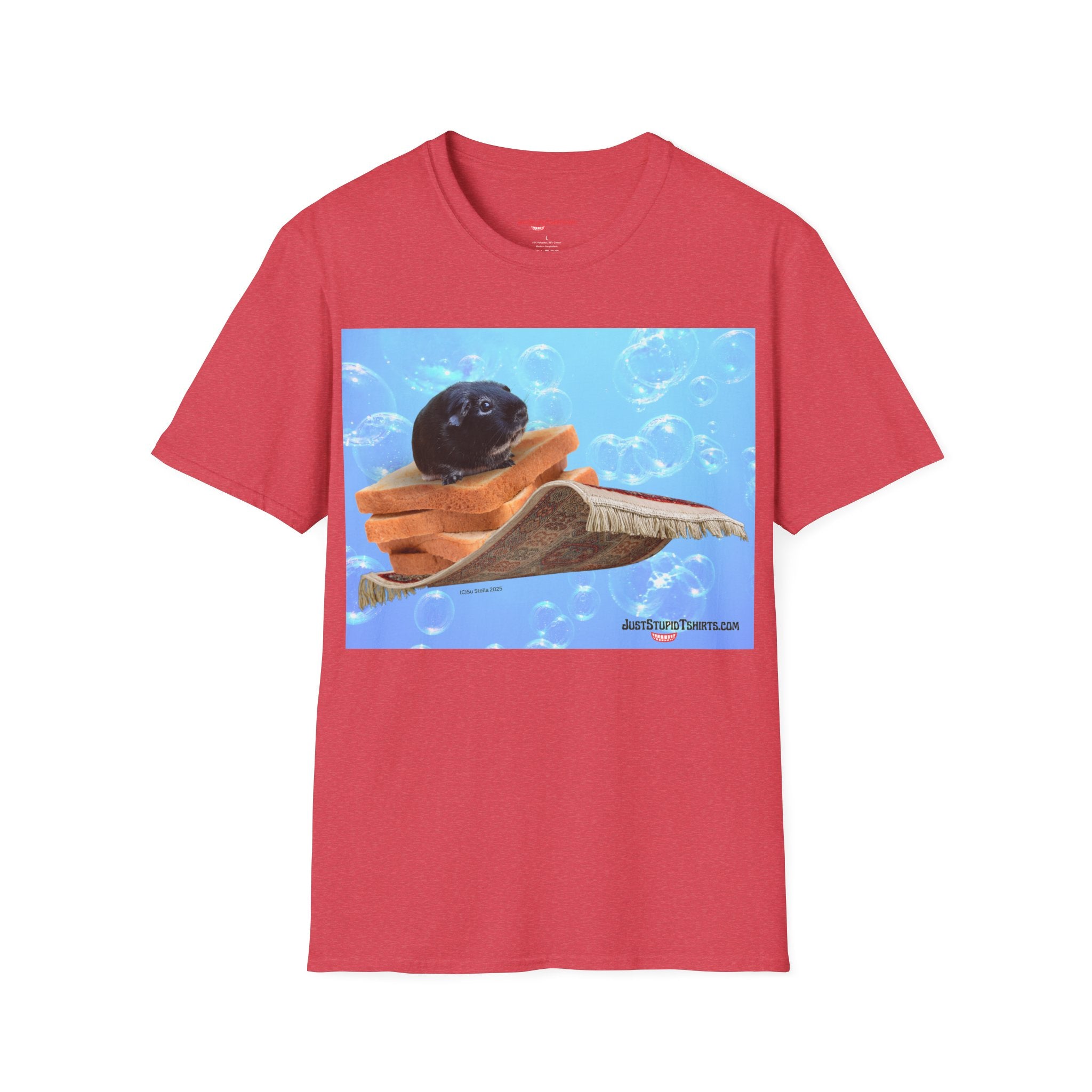 Bubbles the  Guinea Pig on Toast- Kid gift for youth, artists, animal lovers - funny tshirt illustrated