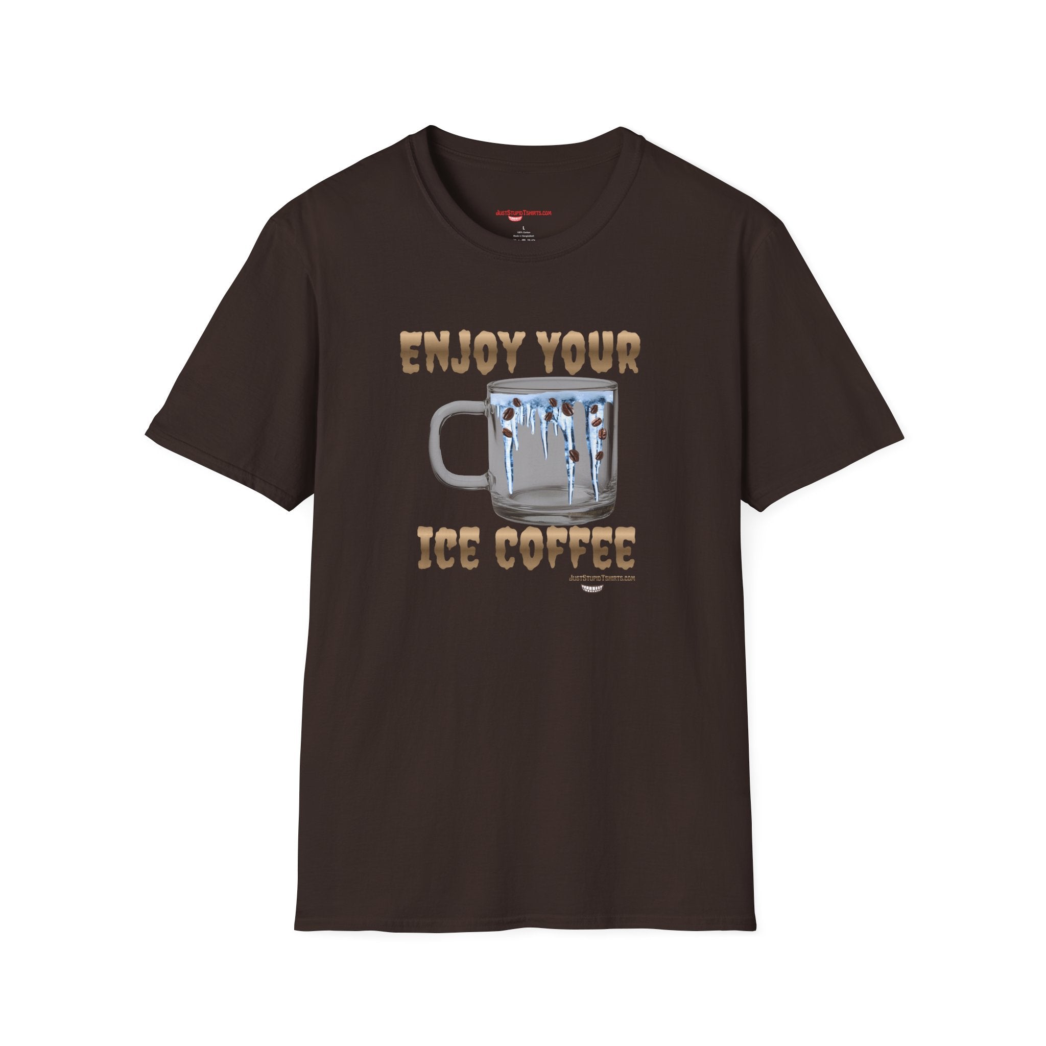"Enjoy Your Ice Coffee"- Ice Coffee Graphic T-Shirt — Coffee Lovers Gift- Mom- Dad- Grad gifts