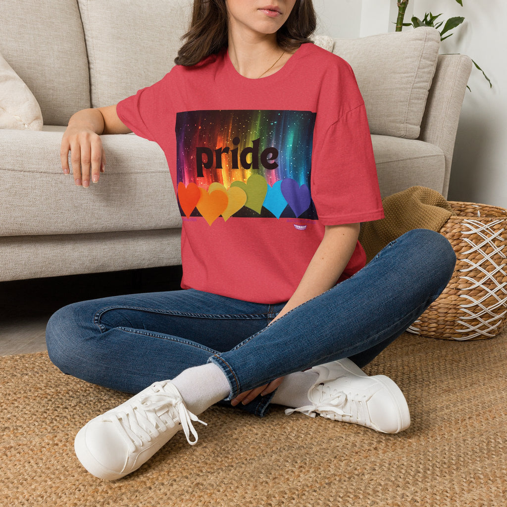 Pride Rainbow Hearts T‑Shirt — Colorful Pride Graphic Tee- LGBTQ shirt, pride month shirt