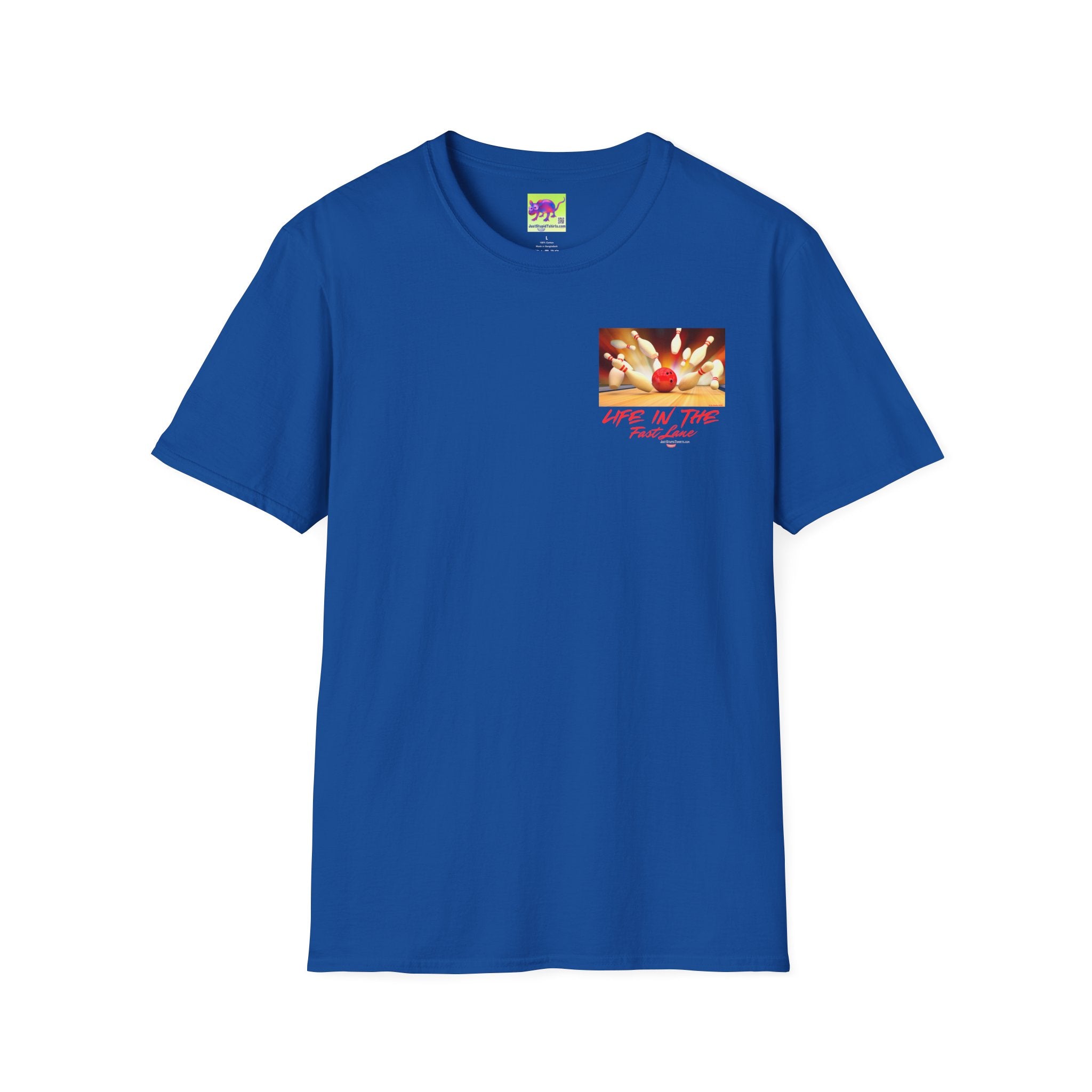 'Life in the Fast Lane' Bowling Graphic Tee- 2 sided Bowling Shirt- League Night shirt
