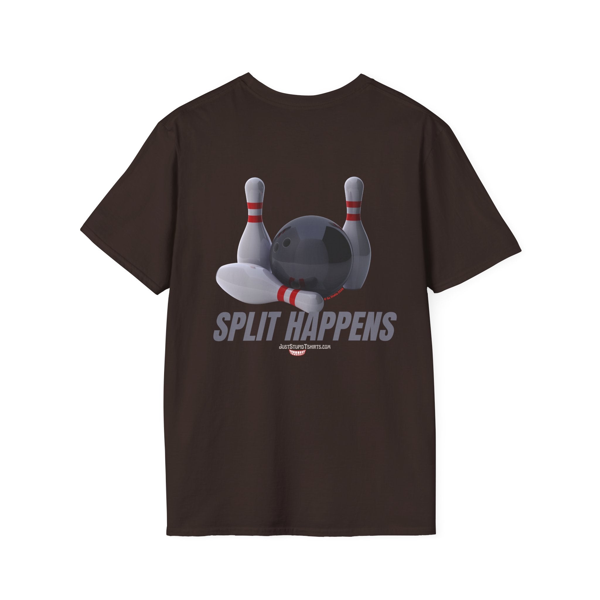 Split Happens Bowling T-Shirt —2 sided - Funny Bowling Shirt- bowling gear