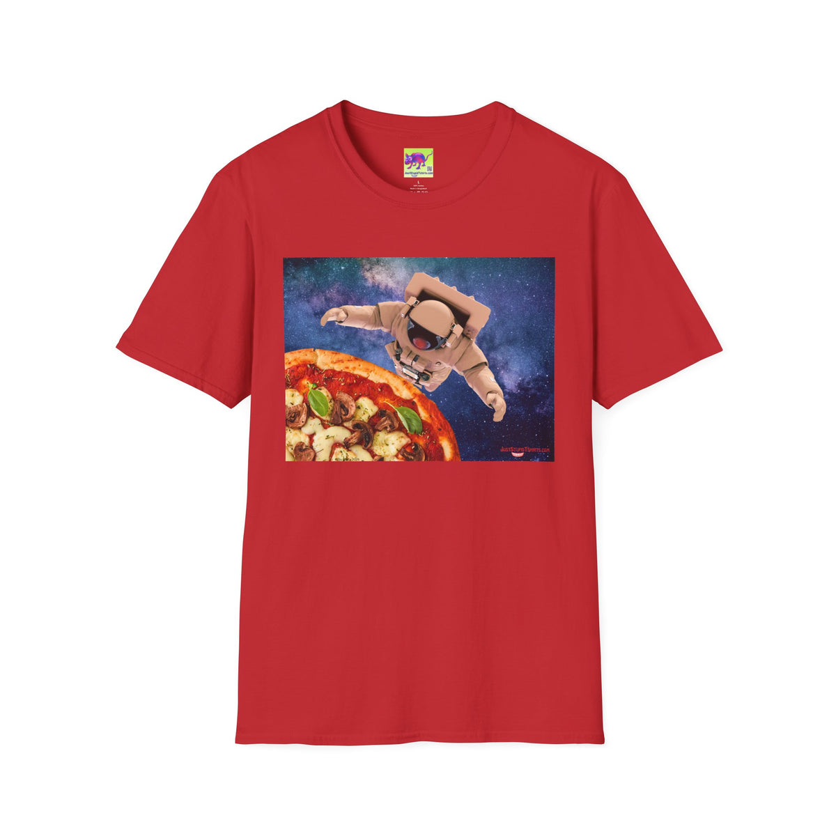 Astronaut Pizza Tee — Space Explorer Eating Pizza Graphic T-Shirt