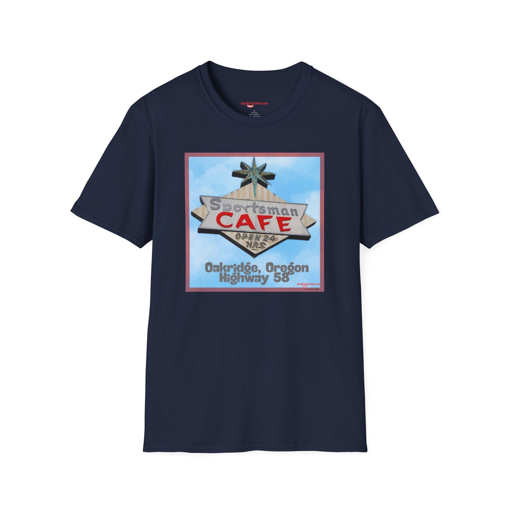Sportsman Cafe T-Shirt — Oakridge, Oregon Highway 58 Retro Style Vintage