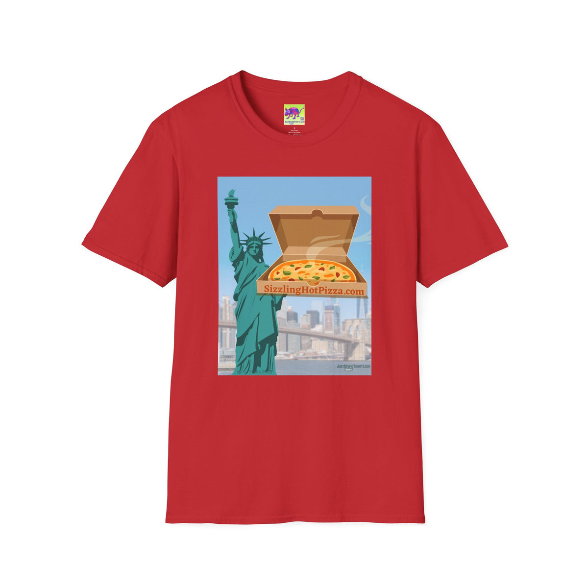 New York Pizza T-Shirt — Statue of Liberty Pizza Box Graphic Tee