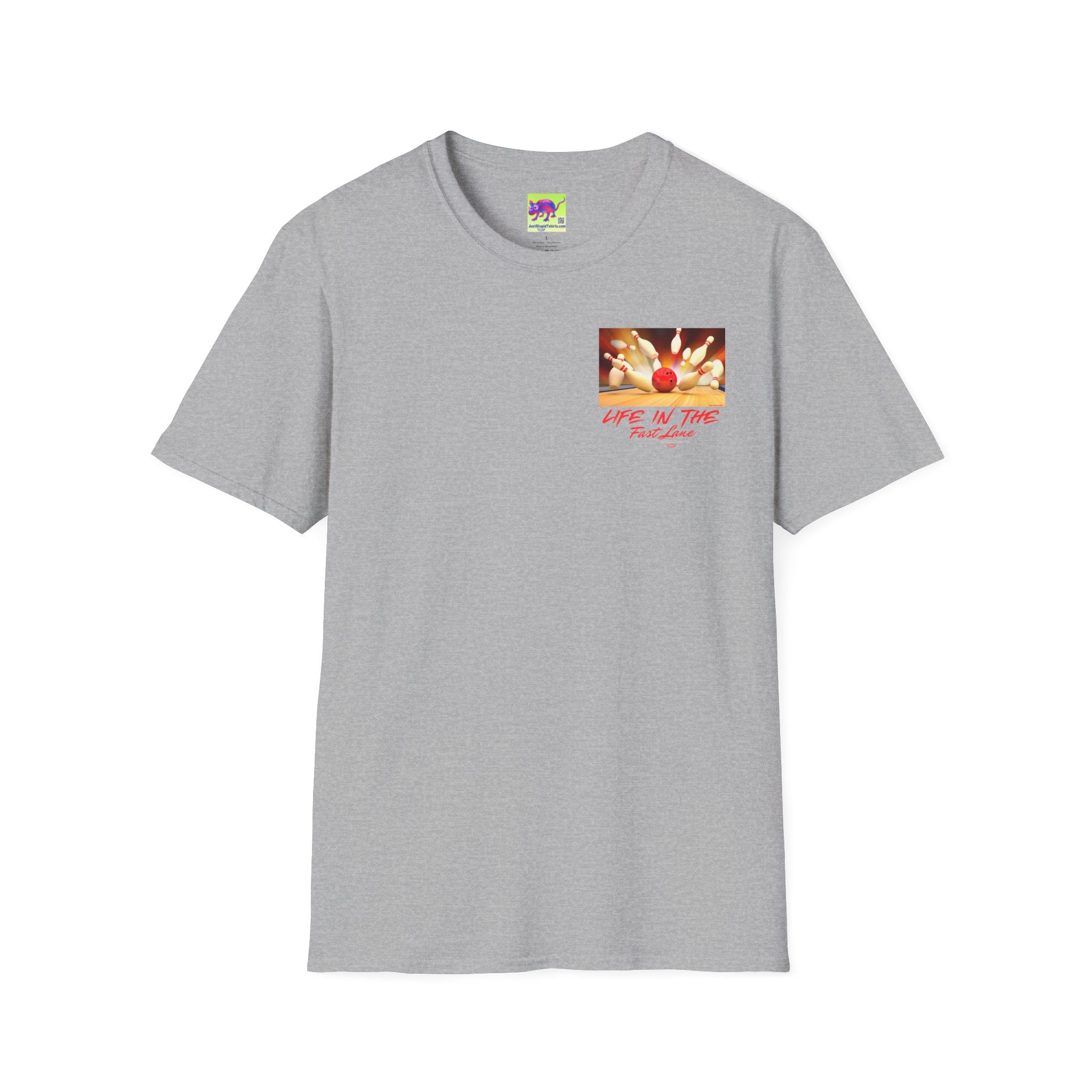 'Life in the Fast Lane' Bowling Graphic Tee- 2 sided Bowling Shirt- League Night shirt