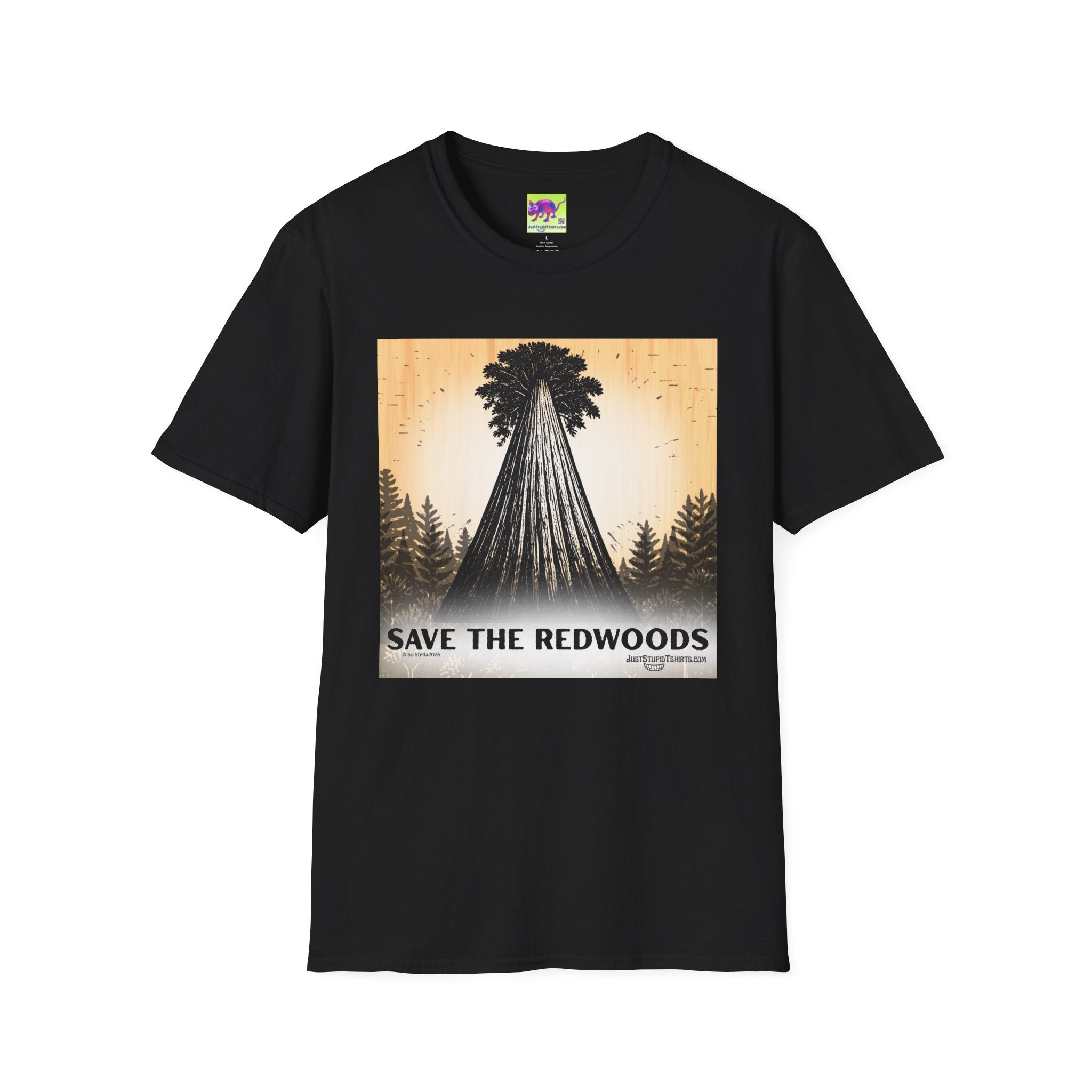 Save the Redwoods T-Shirt — Vintage Redwood Forest Tee- Oregon and California Redwoods- Protect the Forest