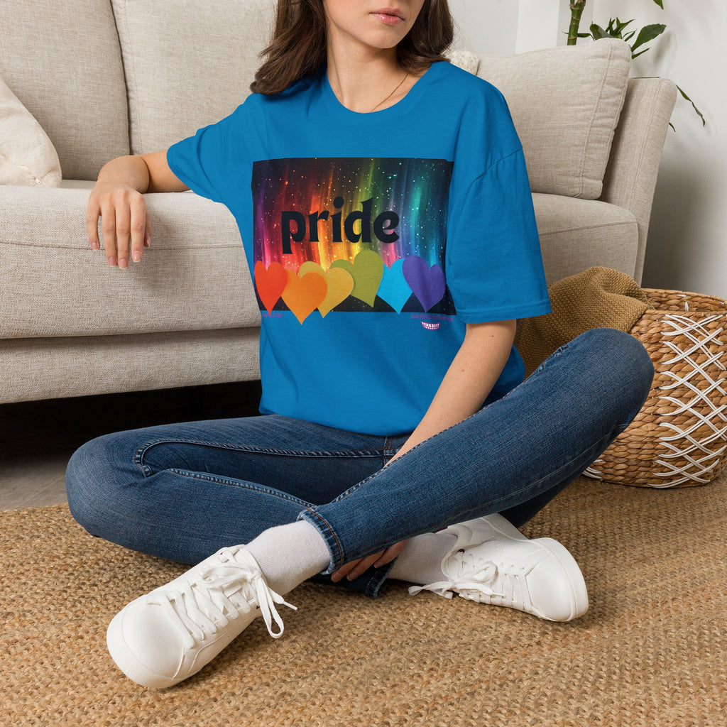 Pride Rainbow Hearts T‑Shirt — Colorful Pride Graphic Tee- LGBTQ shirt, pride month shirt