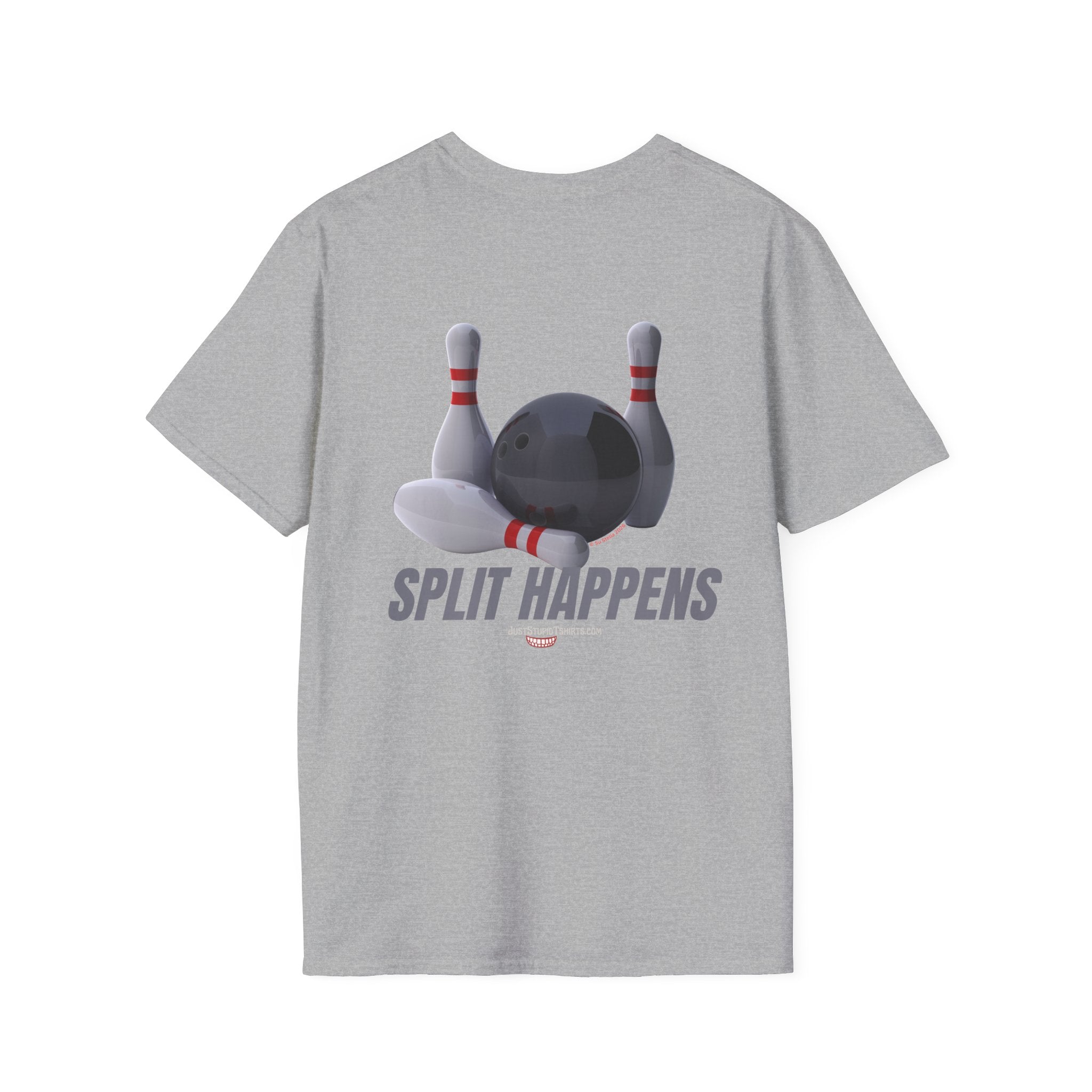 Split Happens Bowling T-Shirt —2 sided - Funny Bowling Shirt- bowling gear