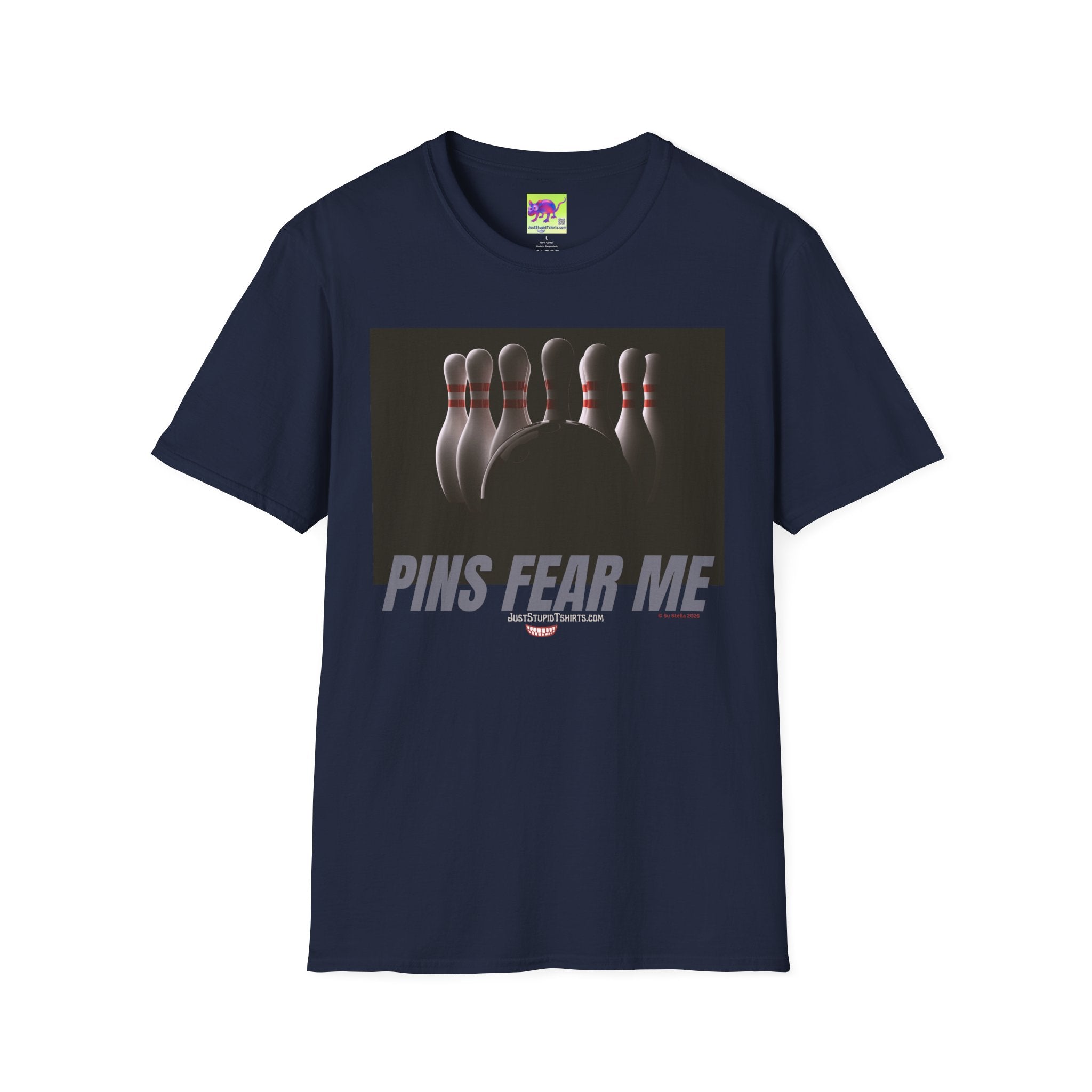 'Pins Fear Me' -Graphic Tee for Bowlers & Sports Fans, Bowling T-Shirt —