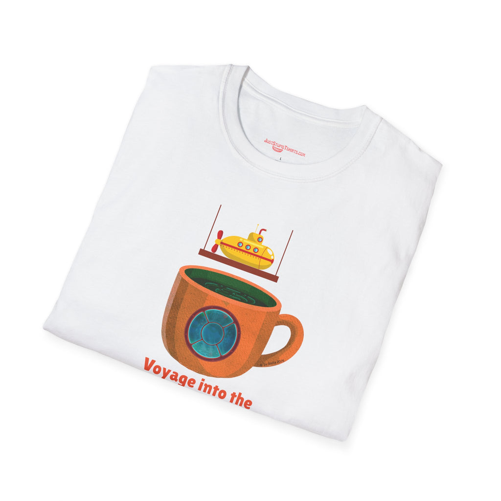 Voyage Into the Deep Dark Unknown T-Shirt — Submarine Coffee Cup Graphic Tee