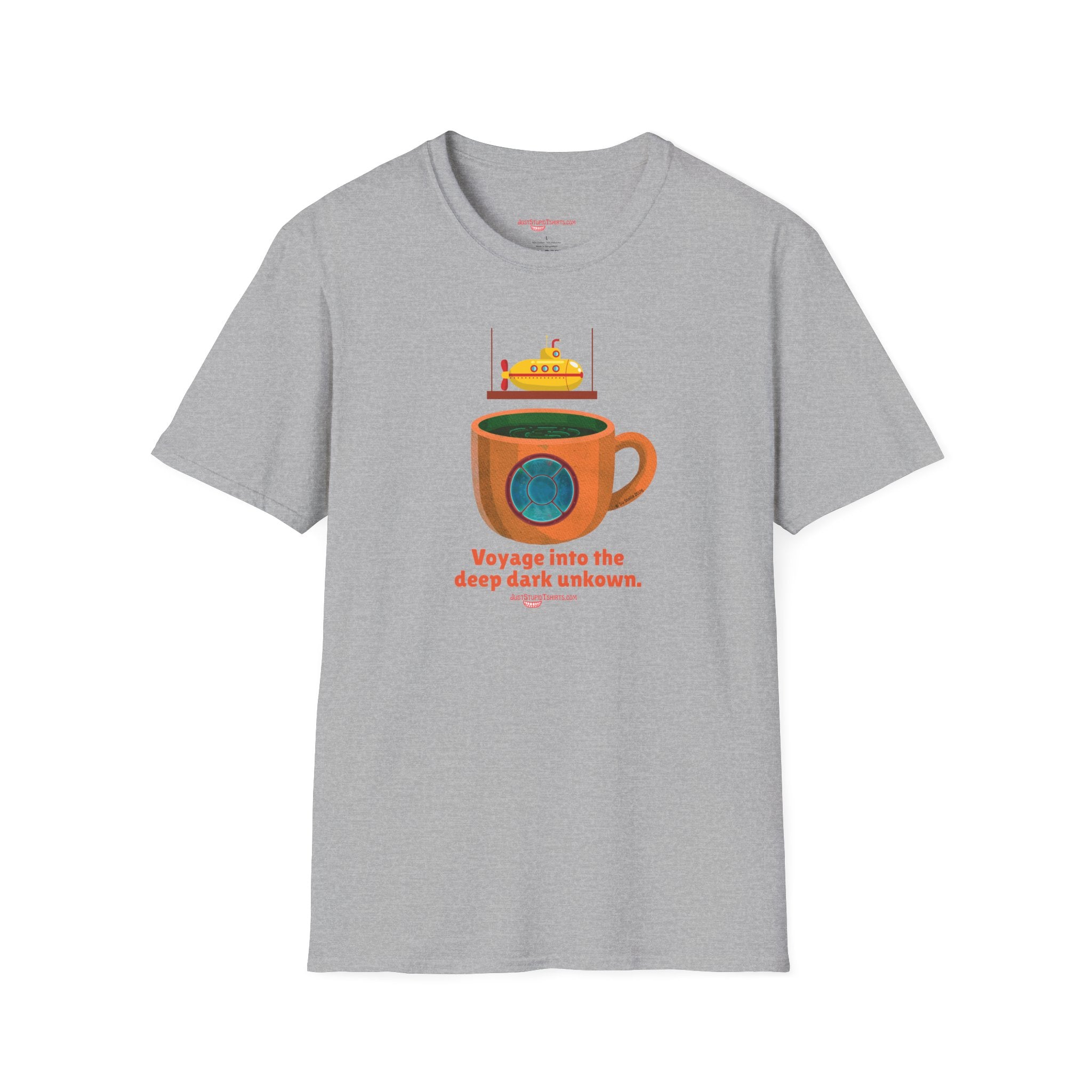 Voyage Into the Deep Dark Unknown T-Shirt — Submarine Coffee Cup Graphic Tee