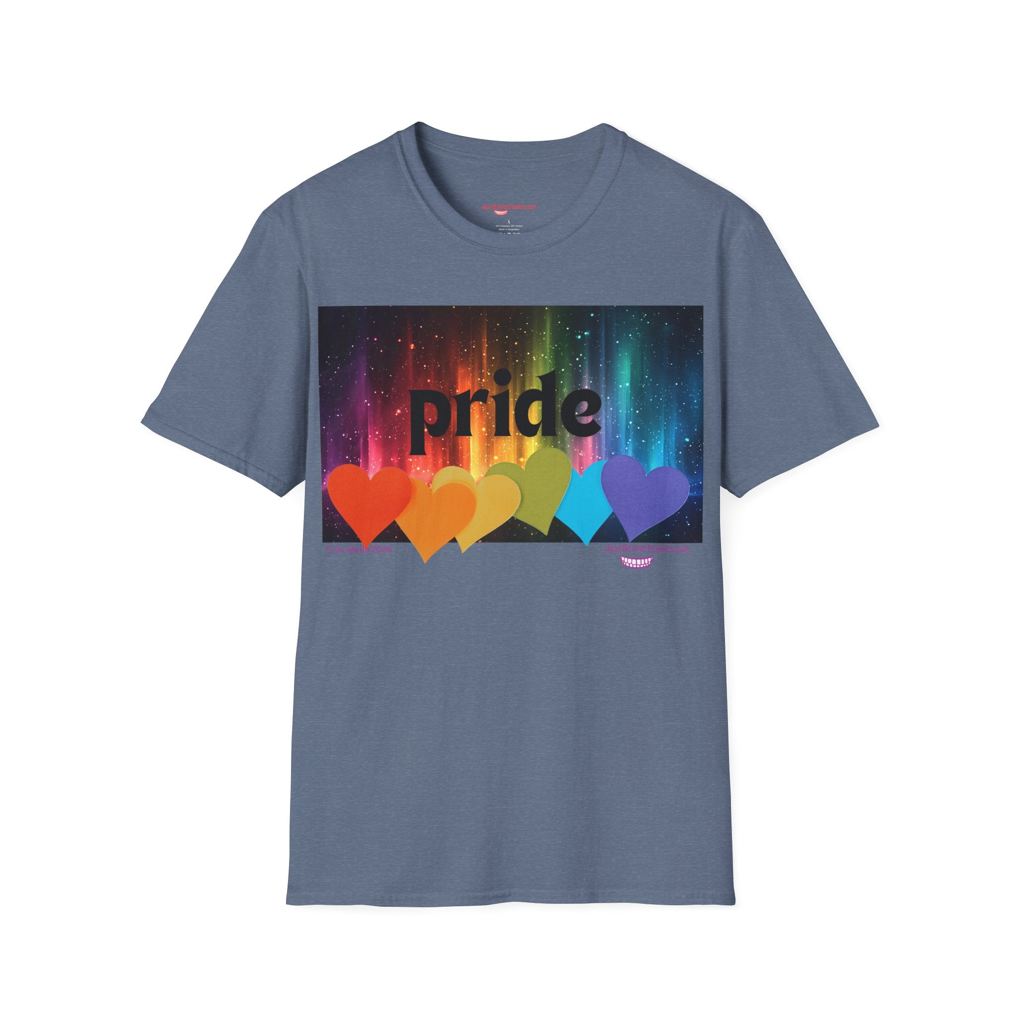 Pride Rainbow Hearts T‑Shirt — Colorful Pride Graphic Tee- LGBTQ shirt, pride month shirt