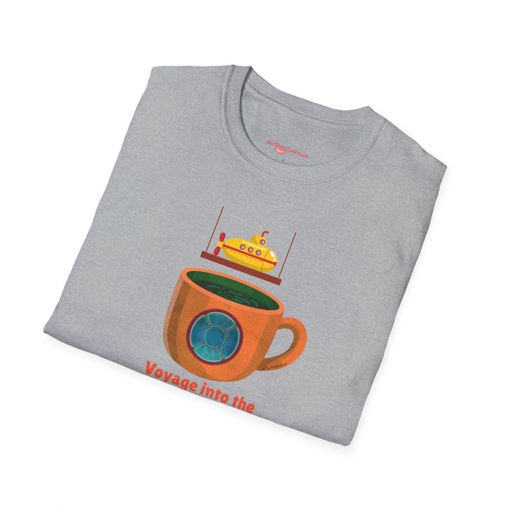 Voyage Into the Deep Dark Unknown T-Shirt — Submarine Coffee Cup Graphic Tee