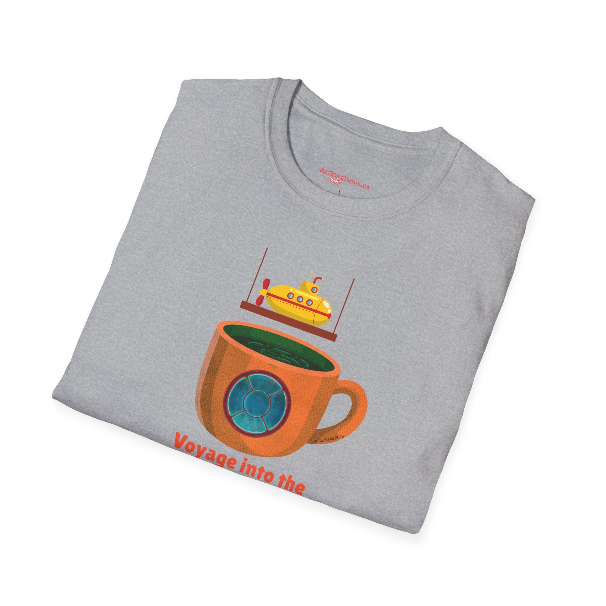 Voyage Into the Deep Dark Unknown T-Shirt — Submarine Coffee Cup Graphic Tee