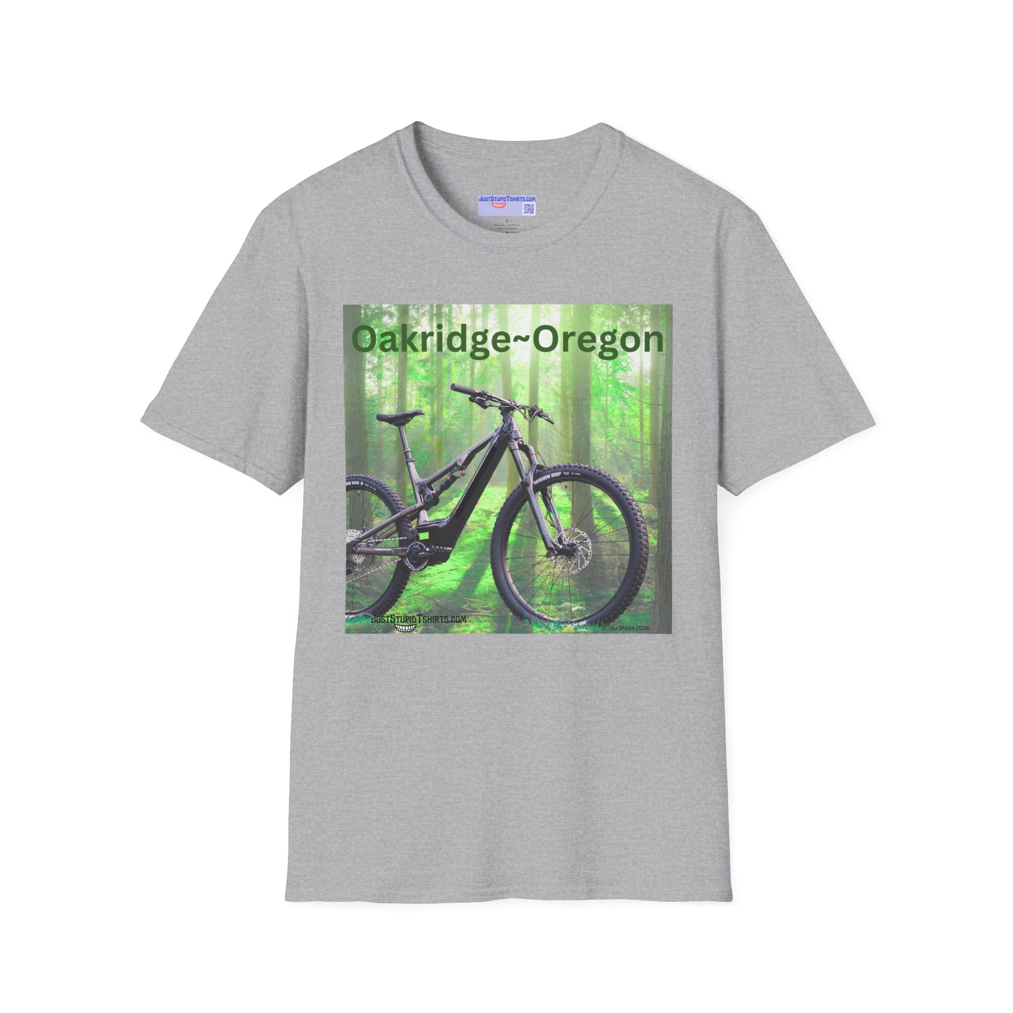 Oakridge, Oregon Mountain Bike T-Shirt — Forest Trail Cycling Tee- Mountain Biking, Biking trails,