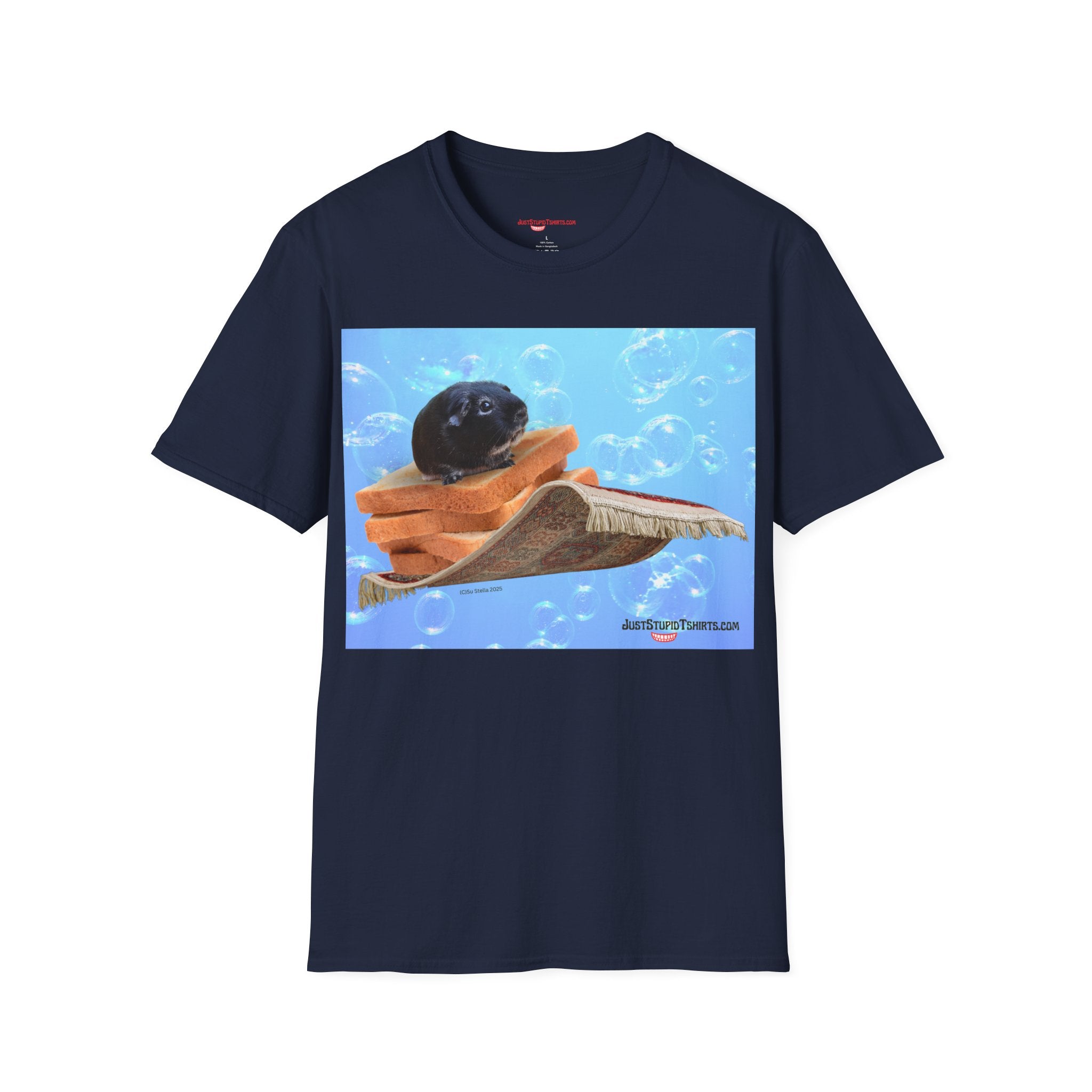 Bubbles the  Guinea Pig on Toast- Kid gift for youth, artists, animal lovers - funny tshirt illustrated