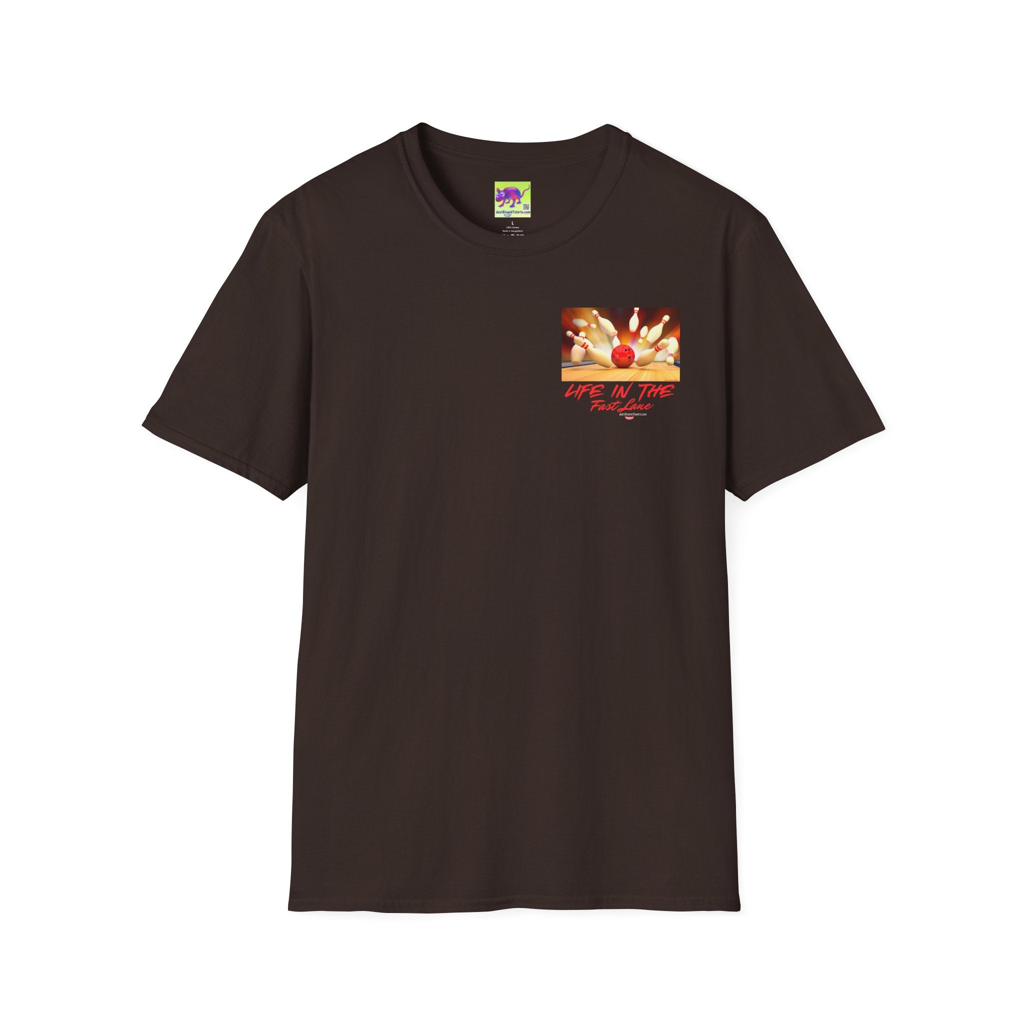 'Life in the Fast Lane' Bowling Graphic Tee- 2 sided Bowling Shirt- League Night shirt