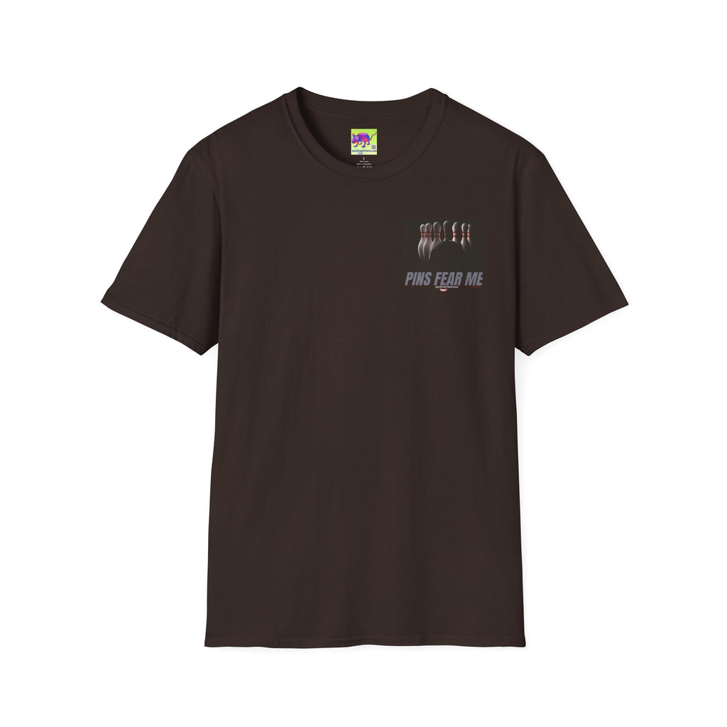 Pins Fear Me T-Shirt — 2 sided Bowling Horror Graphic Tee- League Shirt- Bowlers Gift