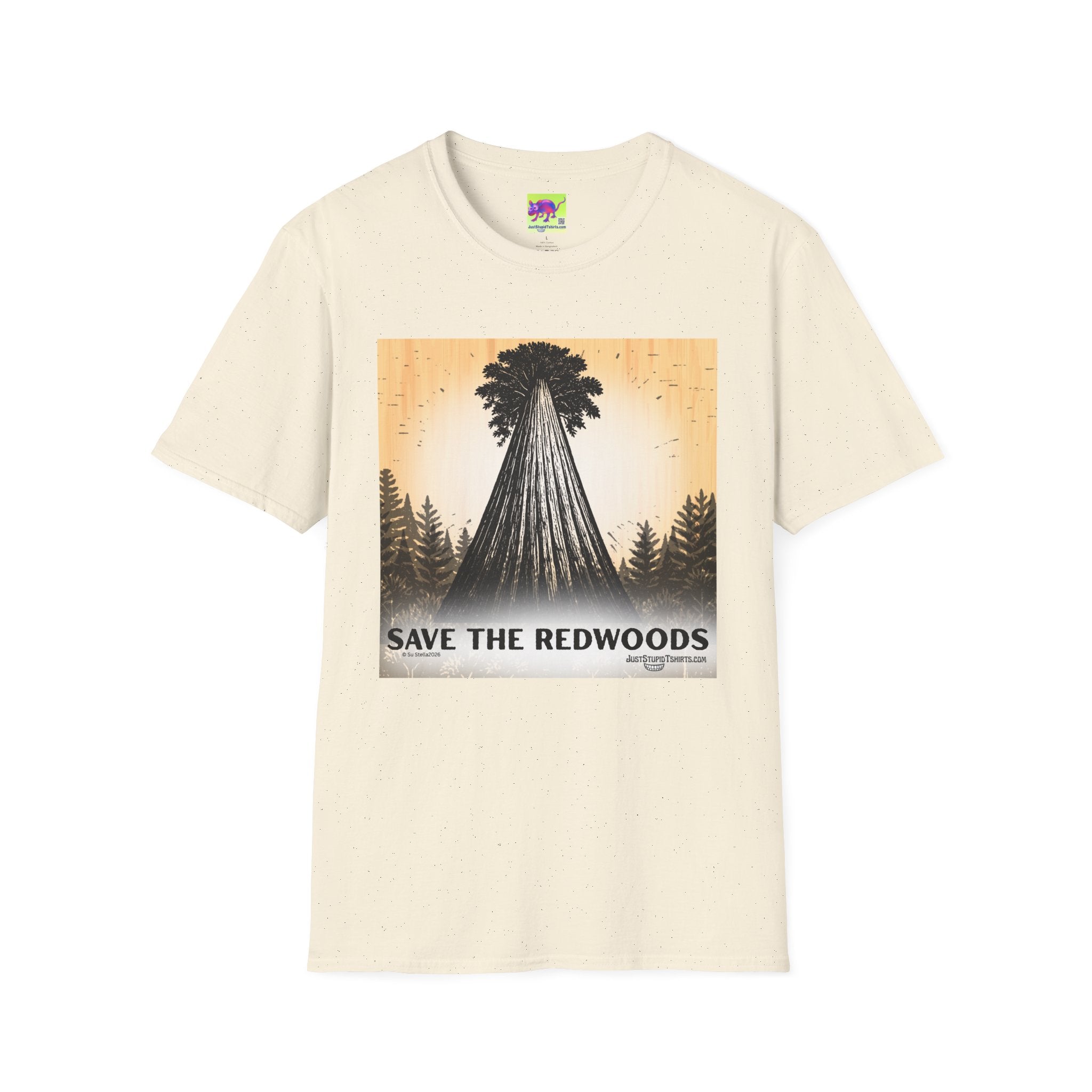 Save the Redwoods T-Shirt — Vintage Redwood Forest Tee- Oregon and California Redwoods- Protect the Forest