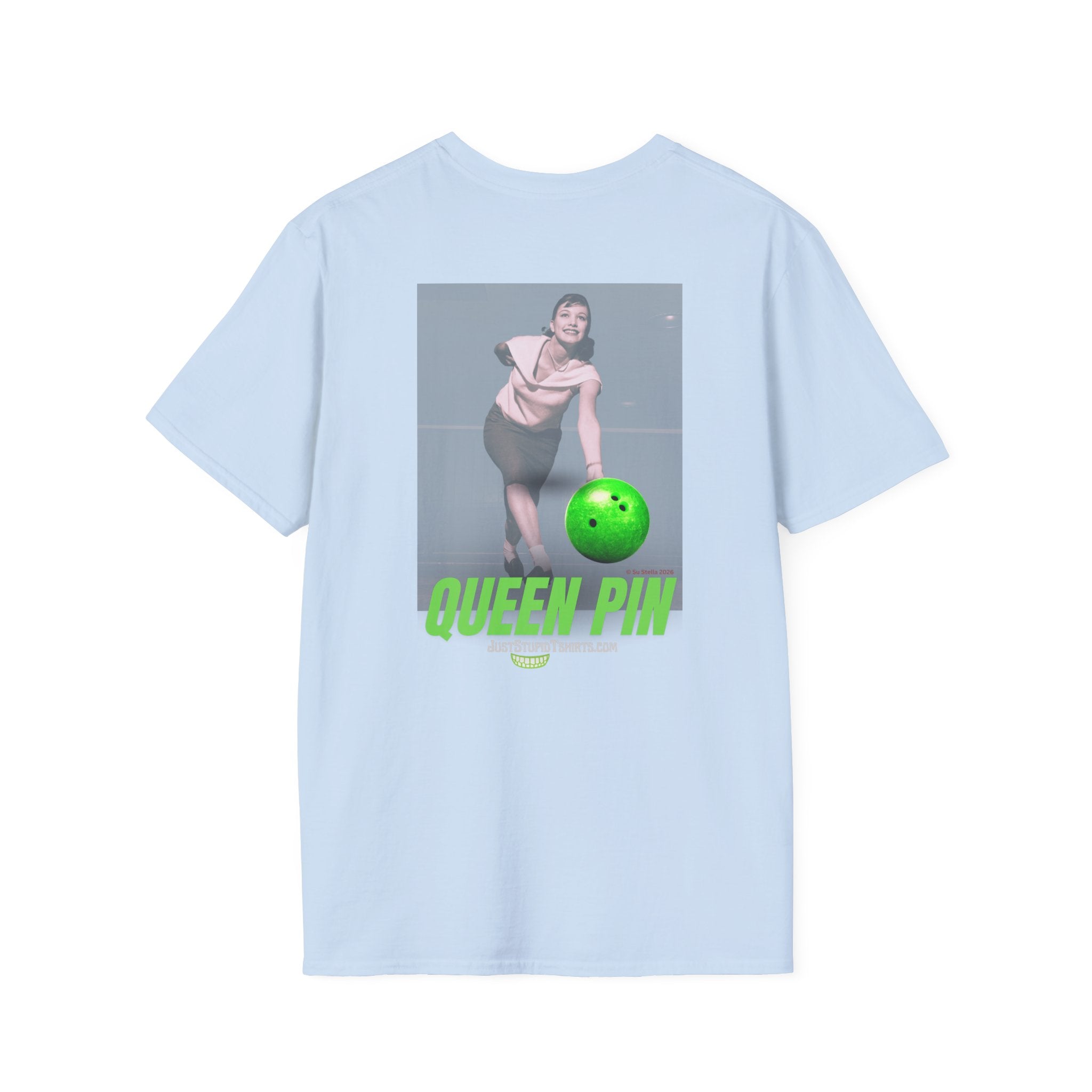 Queen Pin Bowling Tee — You Rule the Lanes - Vintage Pinup Graphic T-Shirt