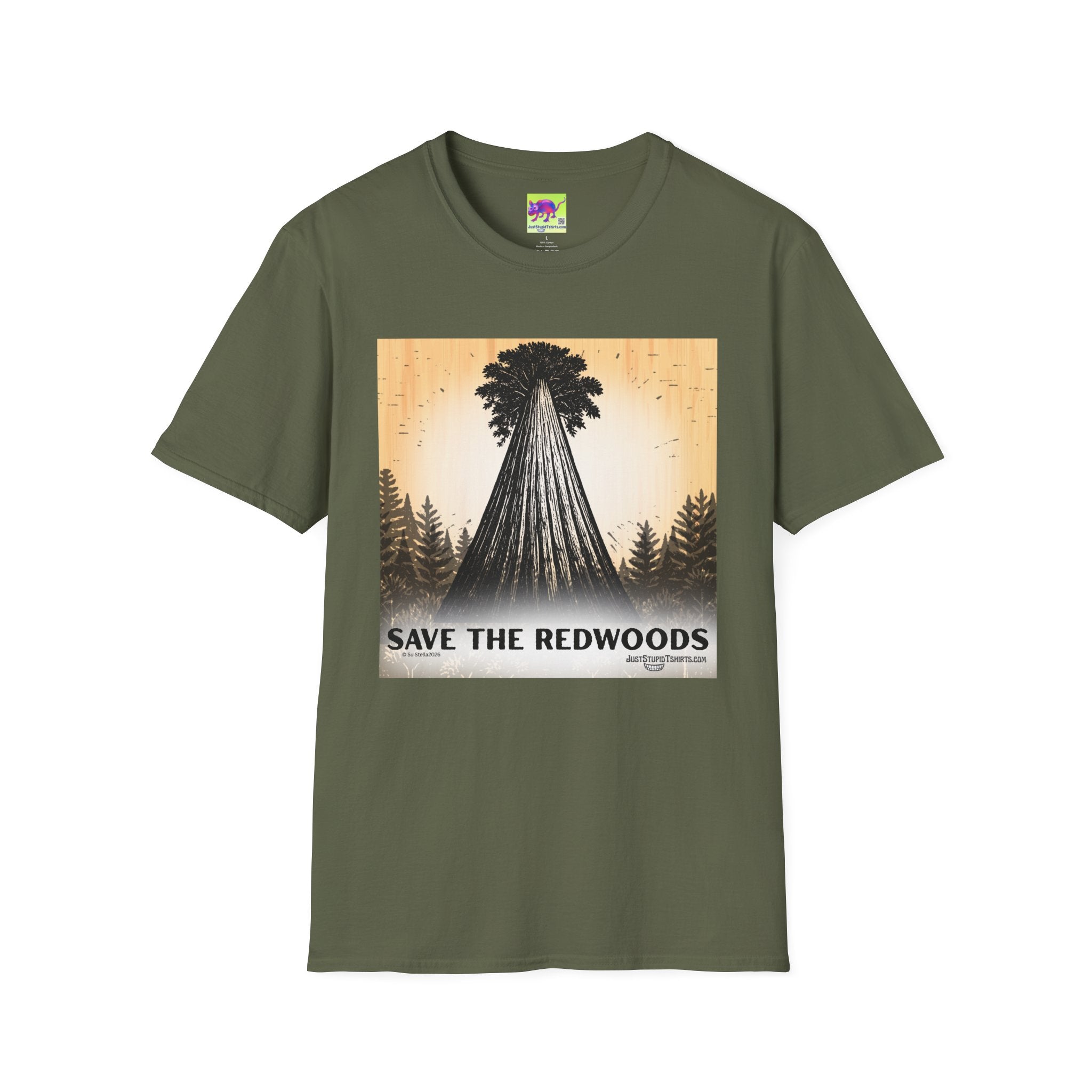 Save the Redwoods T-Shirt — Vintage Redwood Forest Tee- Oregon and California Redwoods- Protect the Forest
