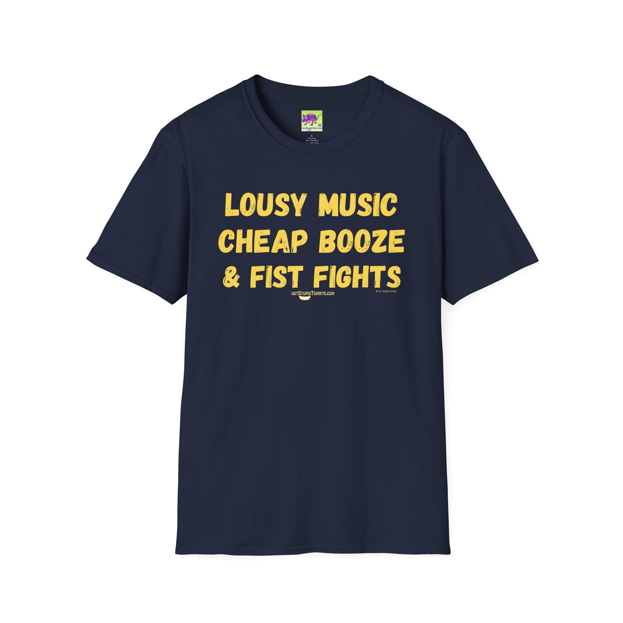 Live Music, Cheap Booze & Fist Fights T-Shirt — Funny Concert Graphic Tee- party shirts- novelty shirts-