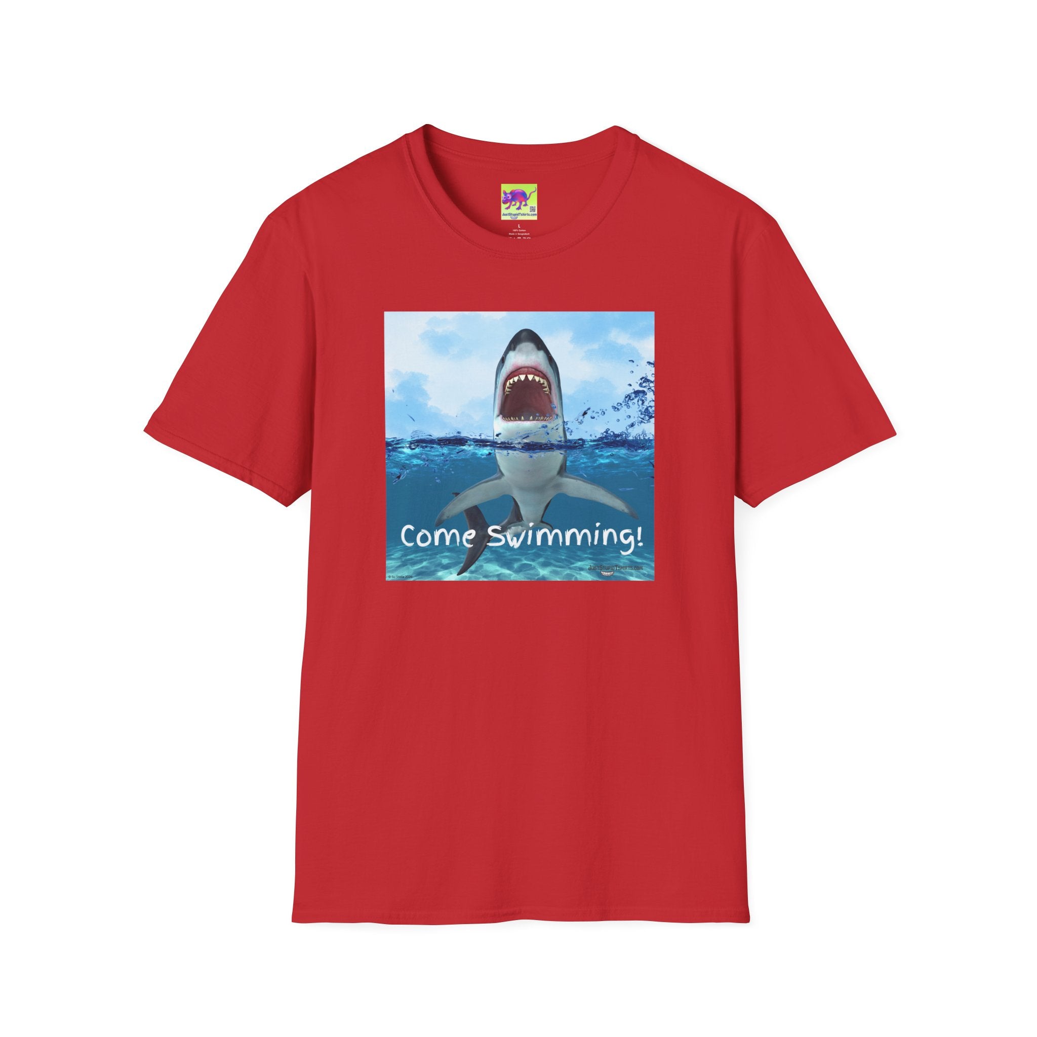 Shark Graphic T-Shirt — 'Come Swimming' Ocean Shark Tee