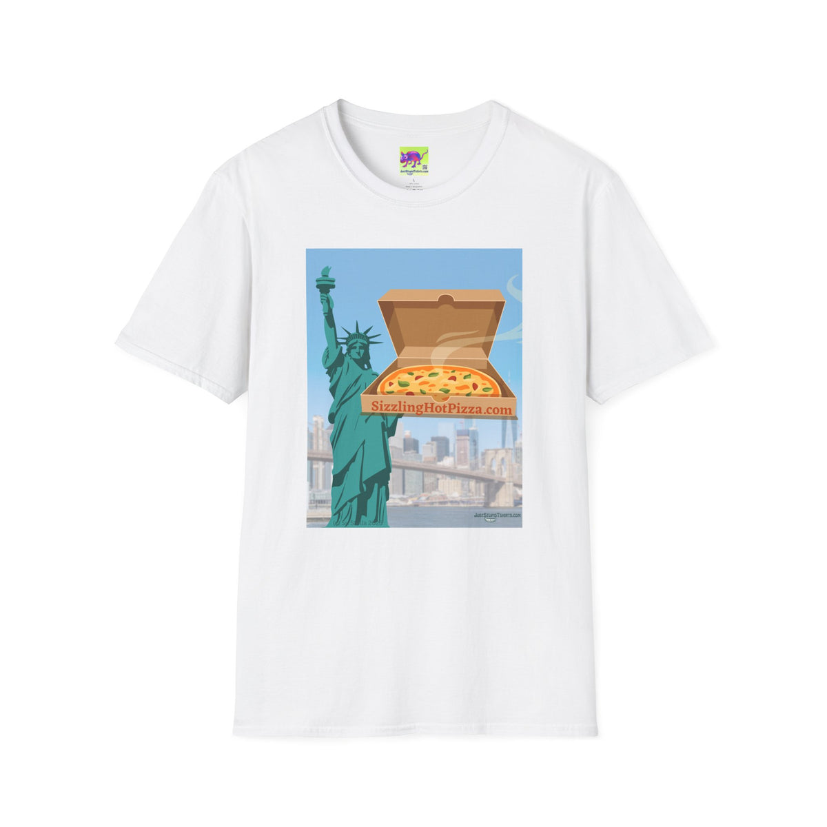 New York Pizza T-Shirt — Statue of Liberty Pizza Box Graphic Tee