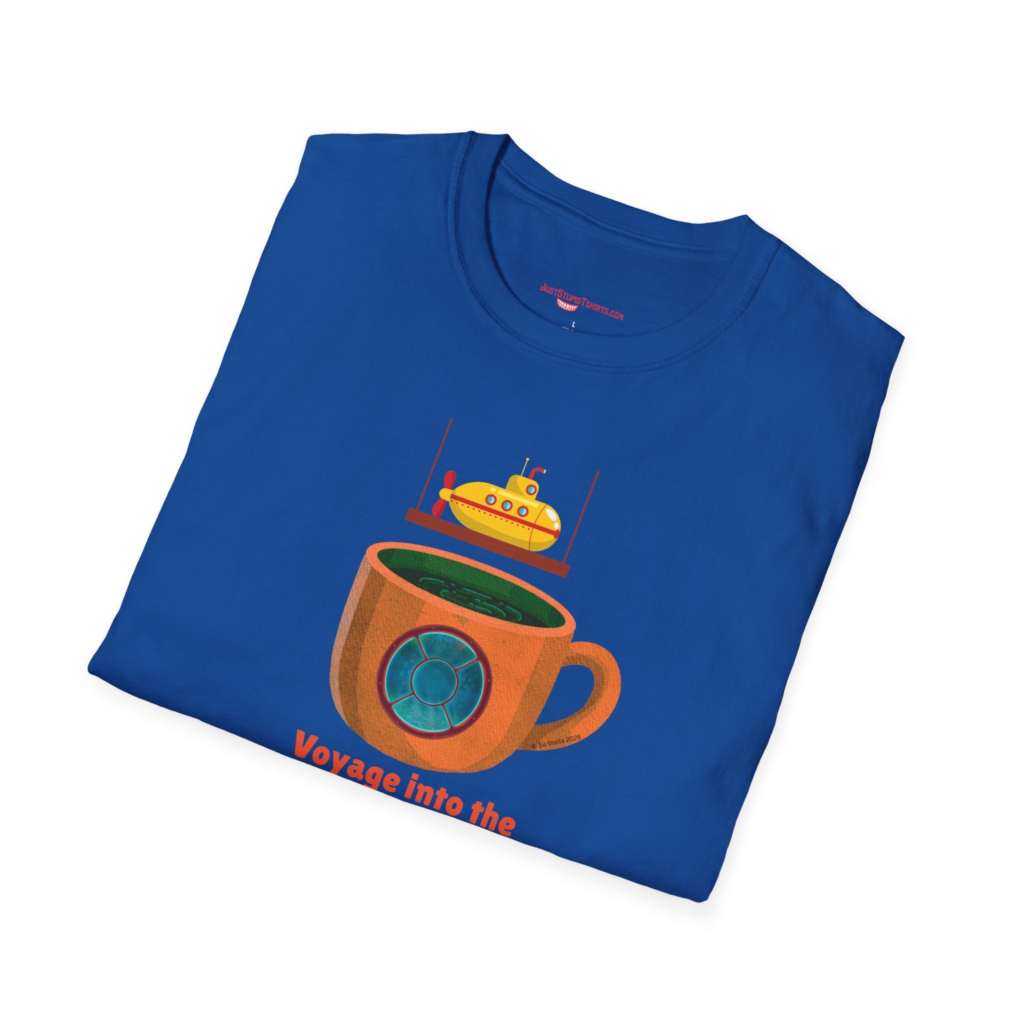 Voyage Into the Deep Dark Unknown T-Shirt — Submarine Coffee Cup Graphic Tee