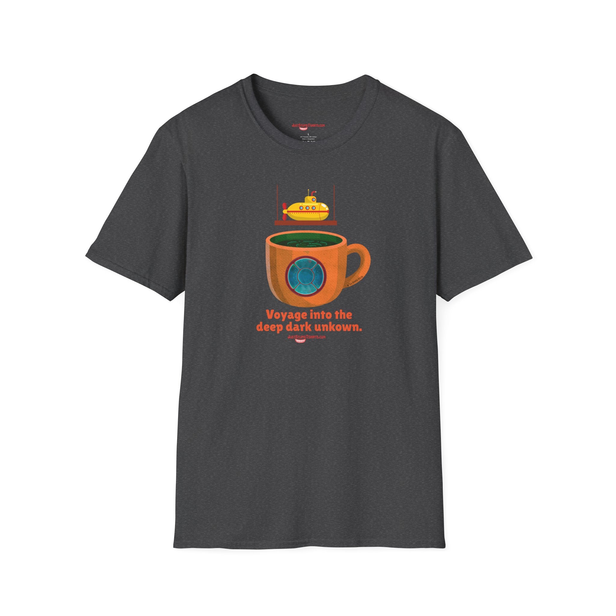 Voyage Into the Deep Dark Unknown T-Shirt — Submarine Coffee Cup Graphic Tee