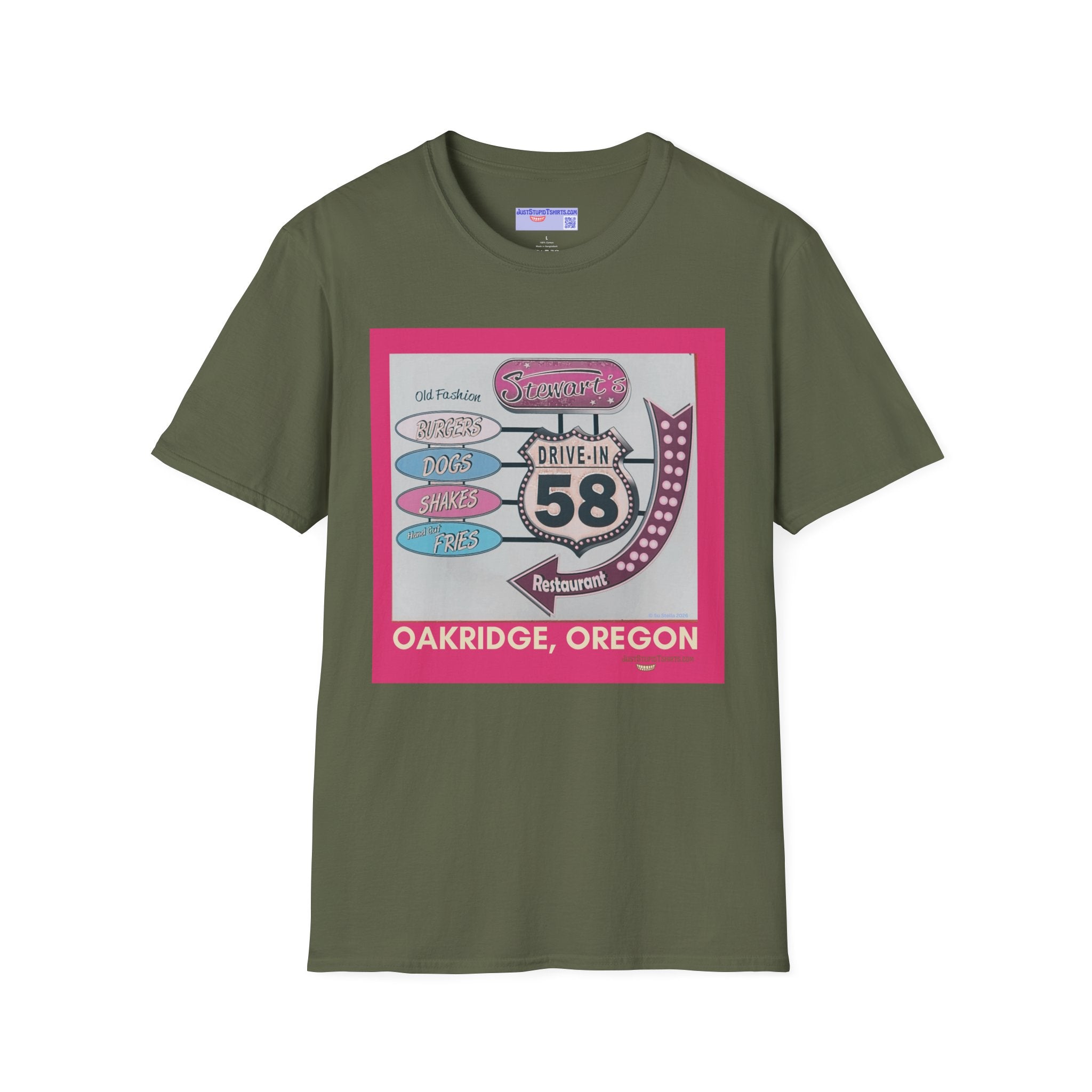 Stewart's 58 a Classic Drive-In Highway 58 series T-Shirt — Oakridge, Oregon Retro Diner Graphic Tee- Oregon Tourist