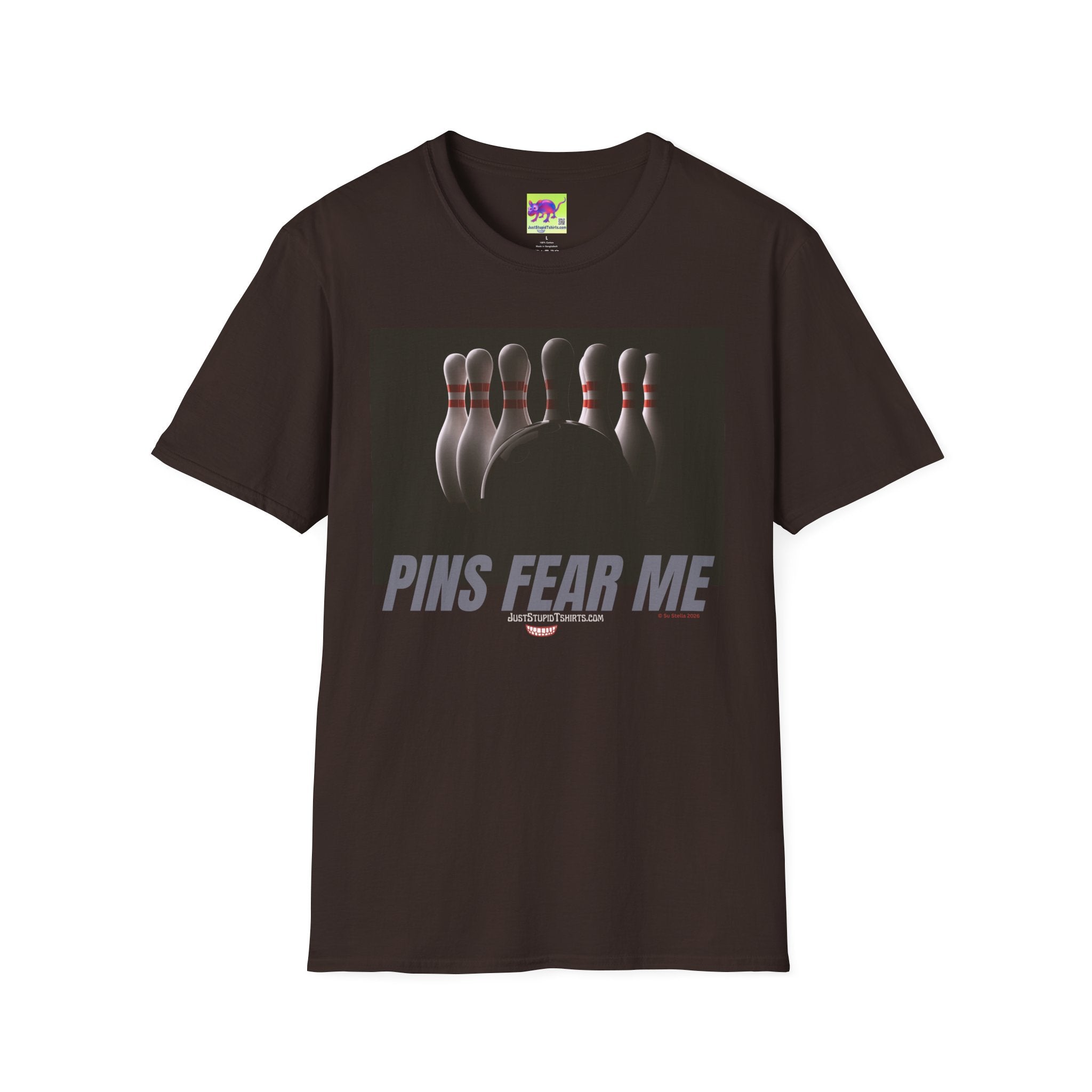 'Pins Fear Me' -Graphic Tee for Bowlers & Sports Fans, Bowling T-Shirt —